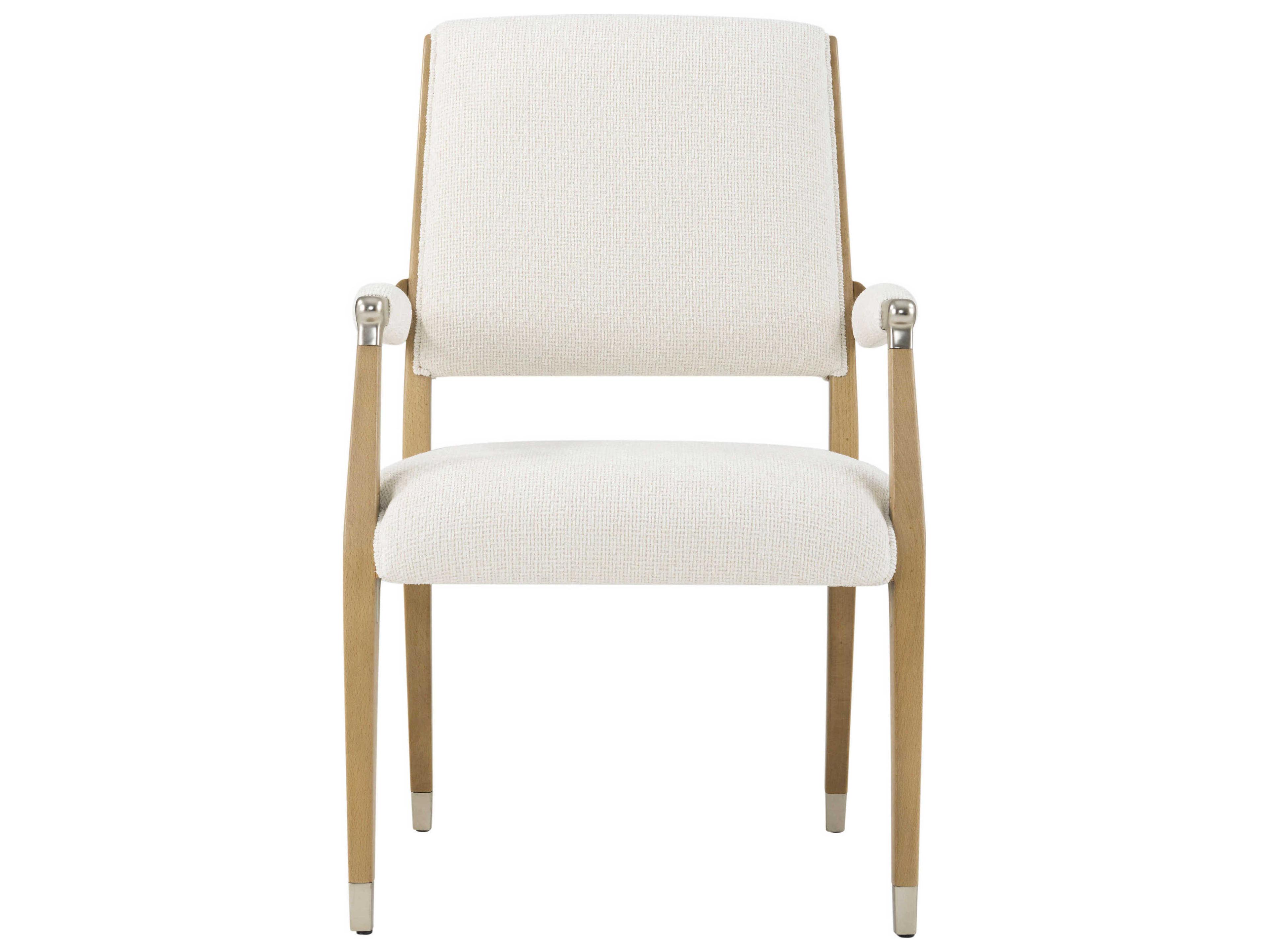 Theodore Alexander Origins Beige Upholstered Arm Dining Chair
