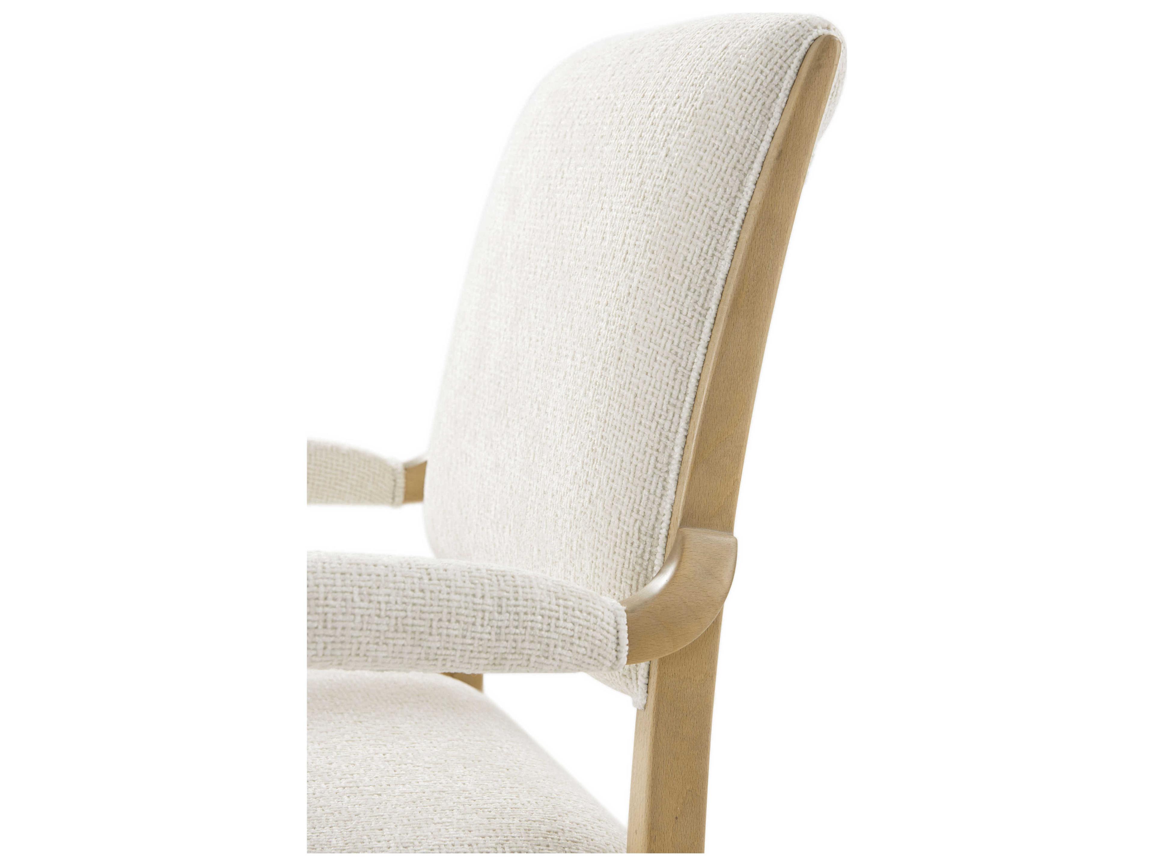 Theodore Alexander Origins Beige Upholstered Arm Dining Chair