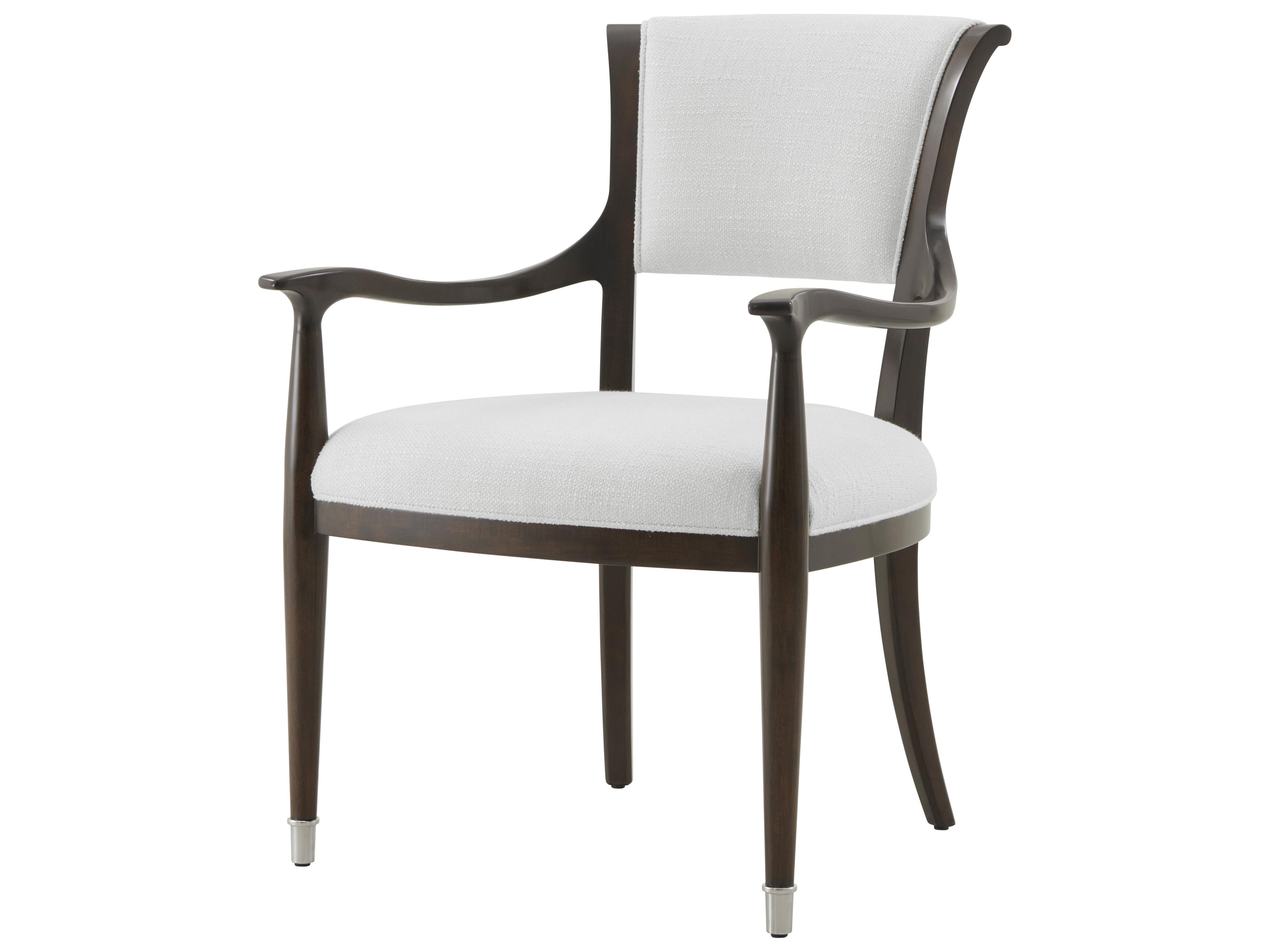 Spencer London Solid Wood Brown Upholstered Arm Dining Chair
