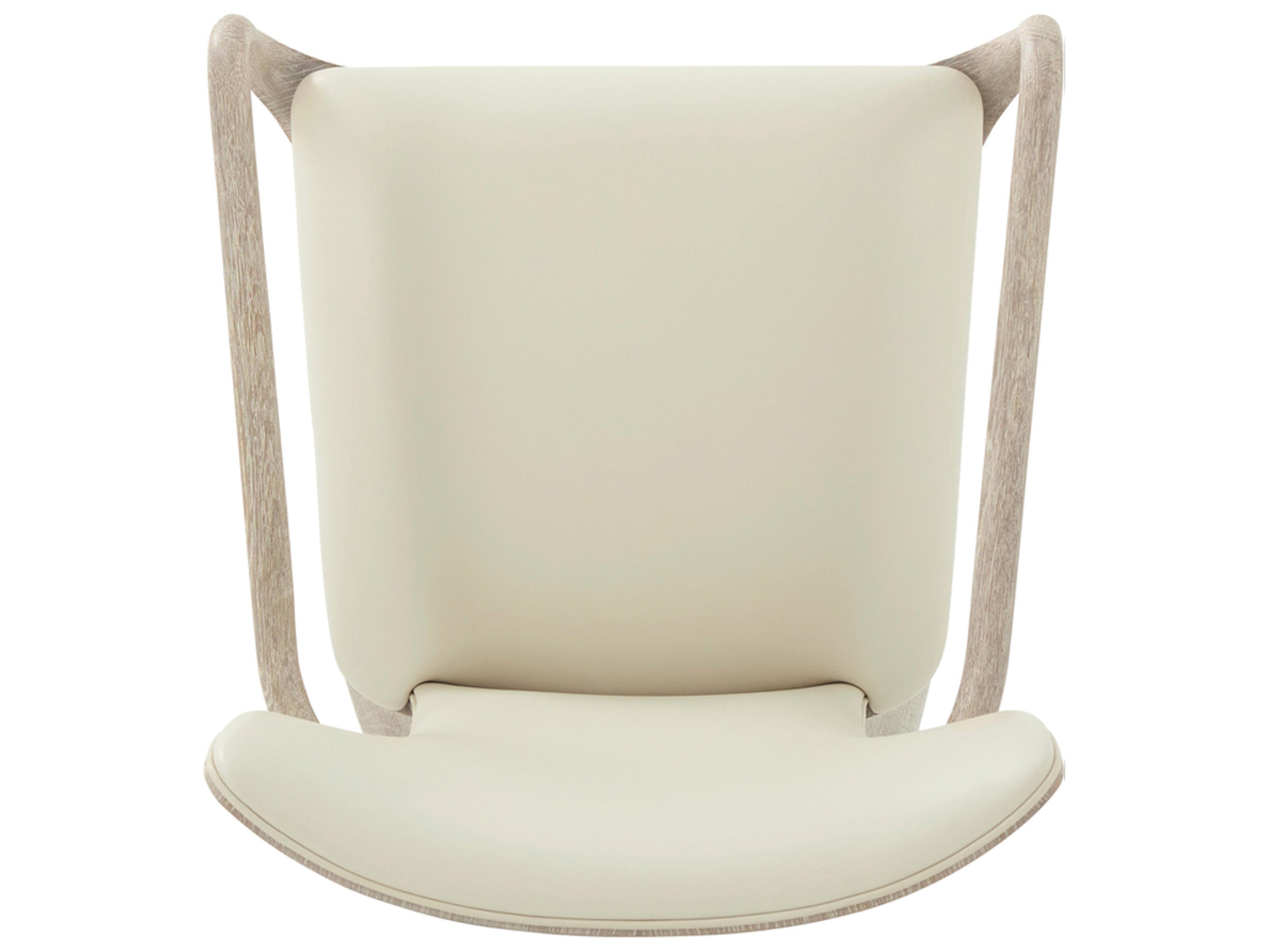 Theodore Alexander Repose Solid Wood Natural Faux Leather Arm Dining Chair