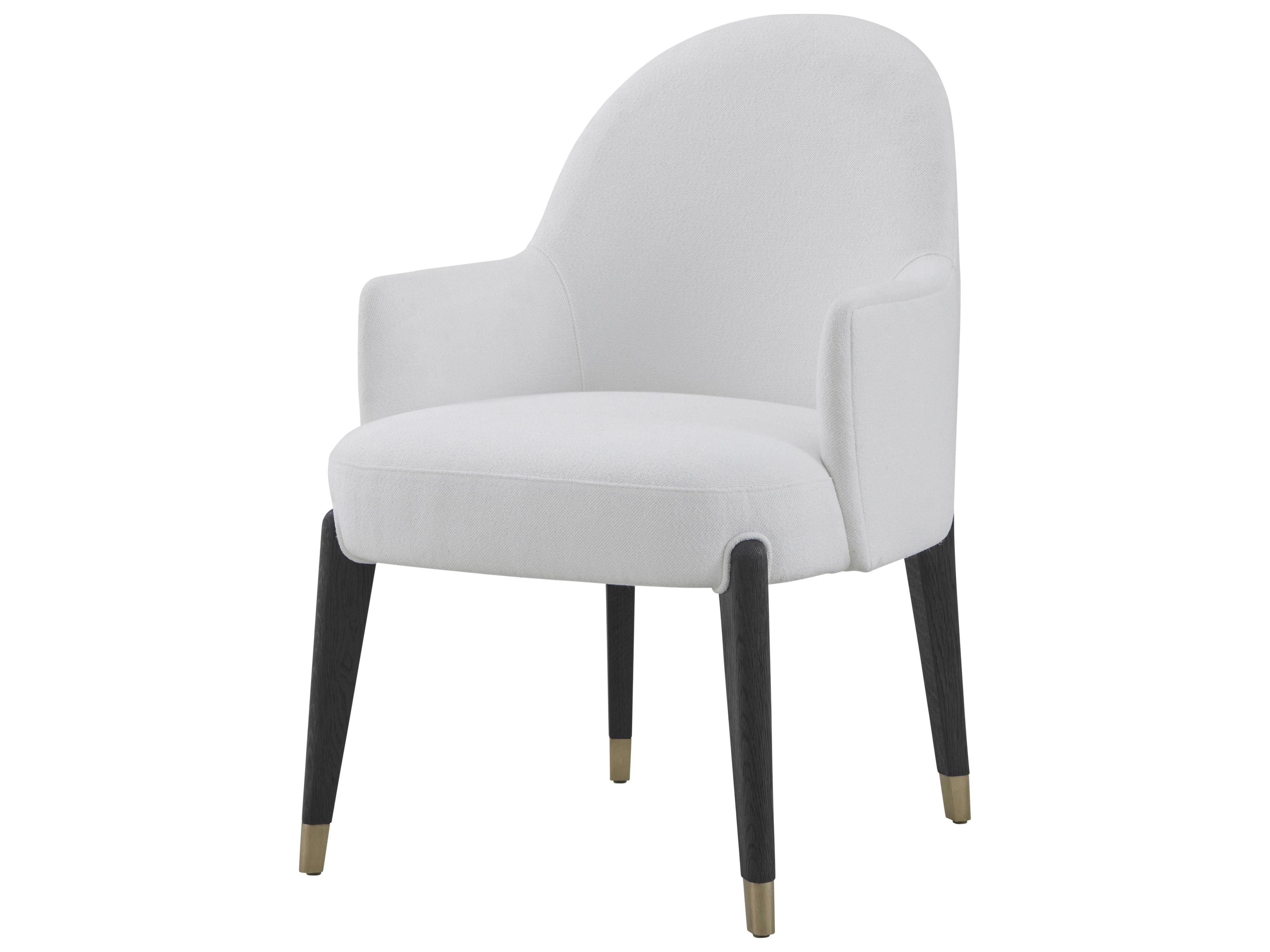 Luna White Upholstered Arm Dining Chair