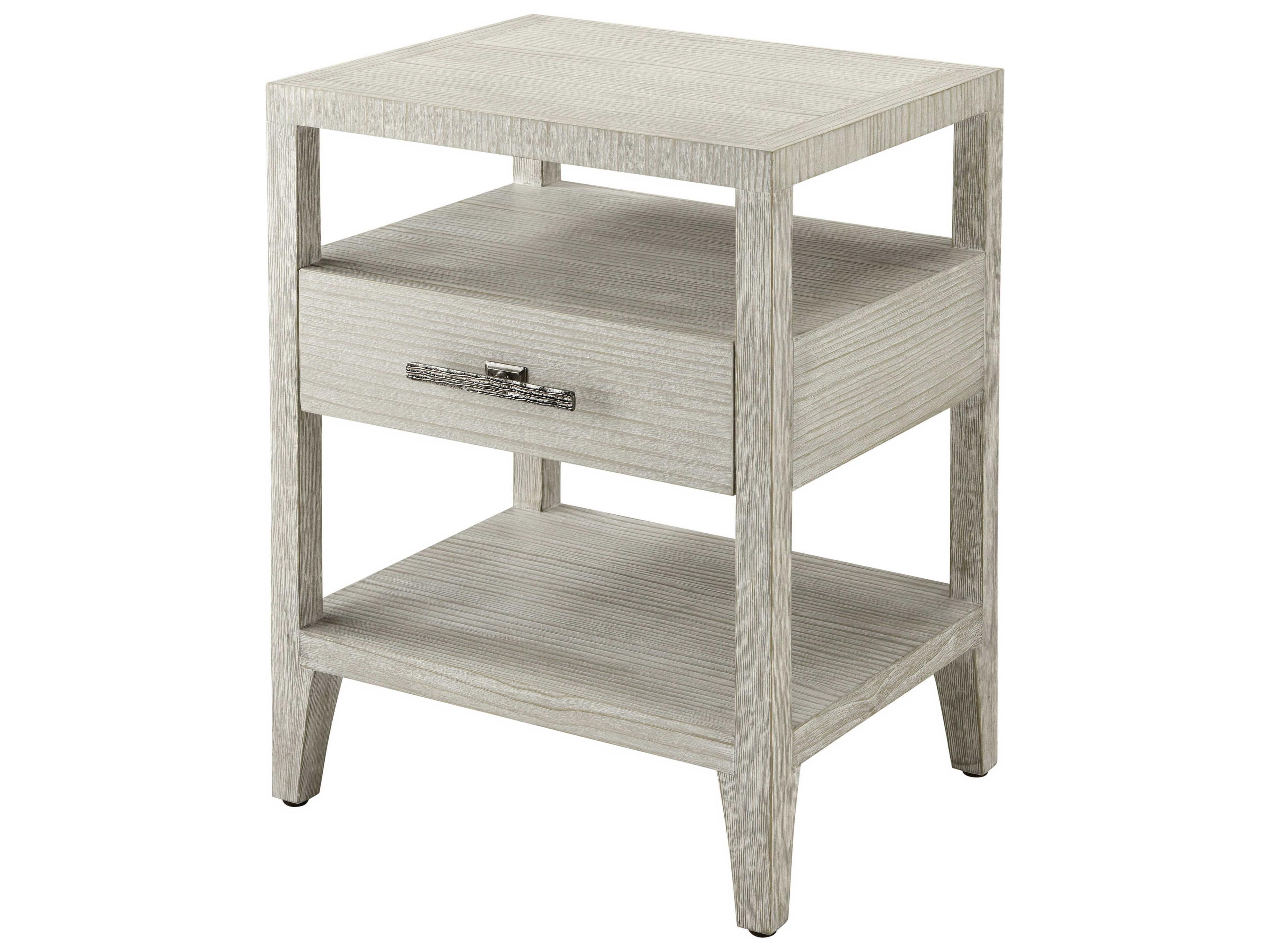 Breeze 1-Drawer Beige Pine Wood Nightstand