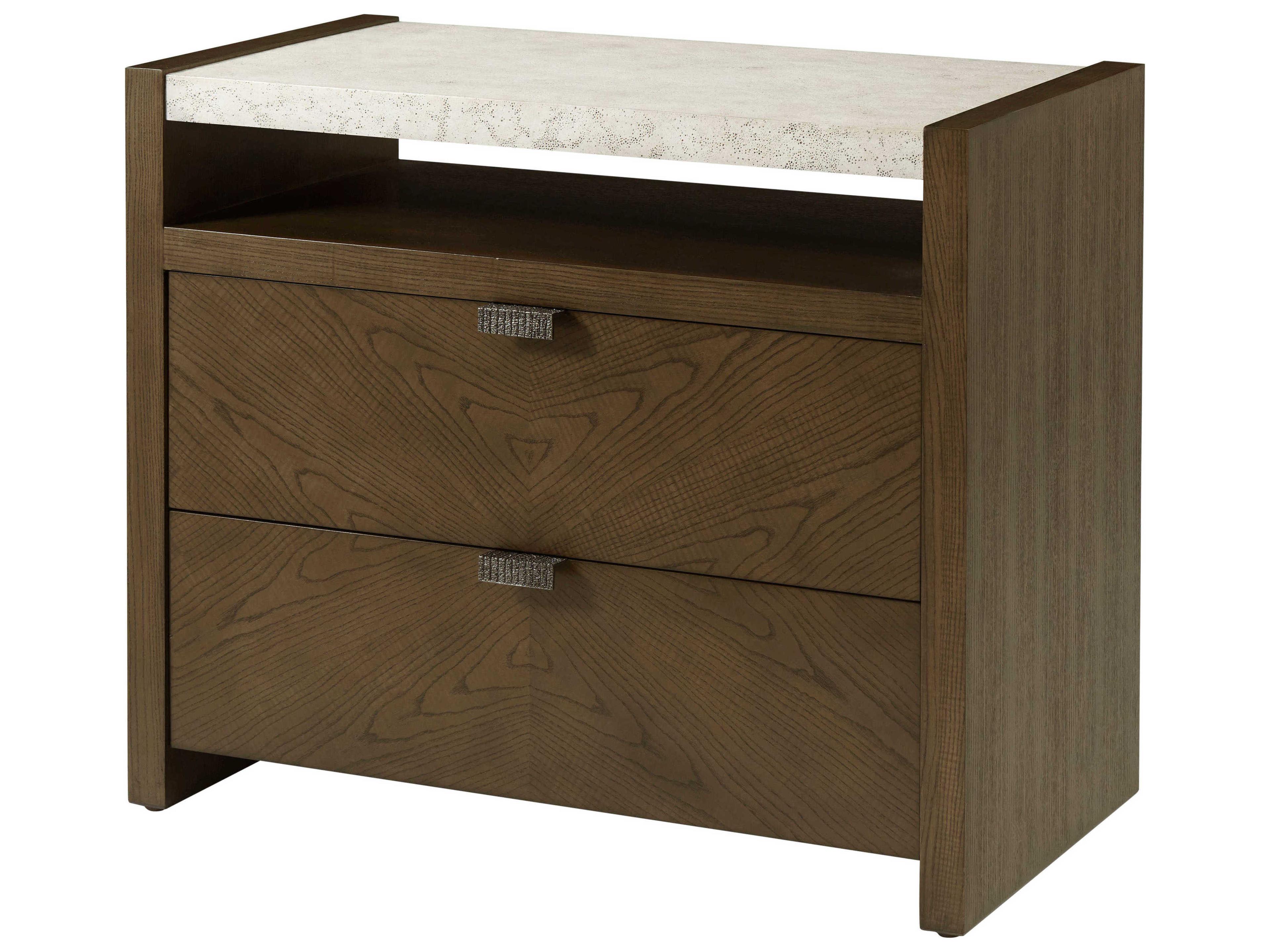 Catalina 2-Drawers Brown Nightstand