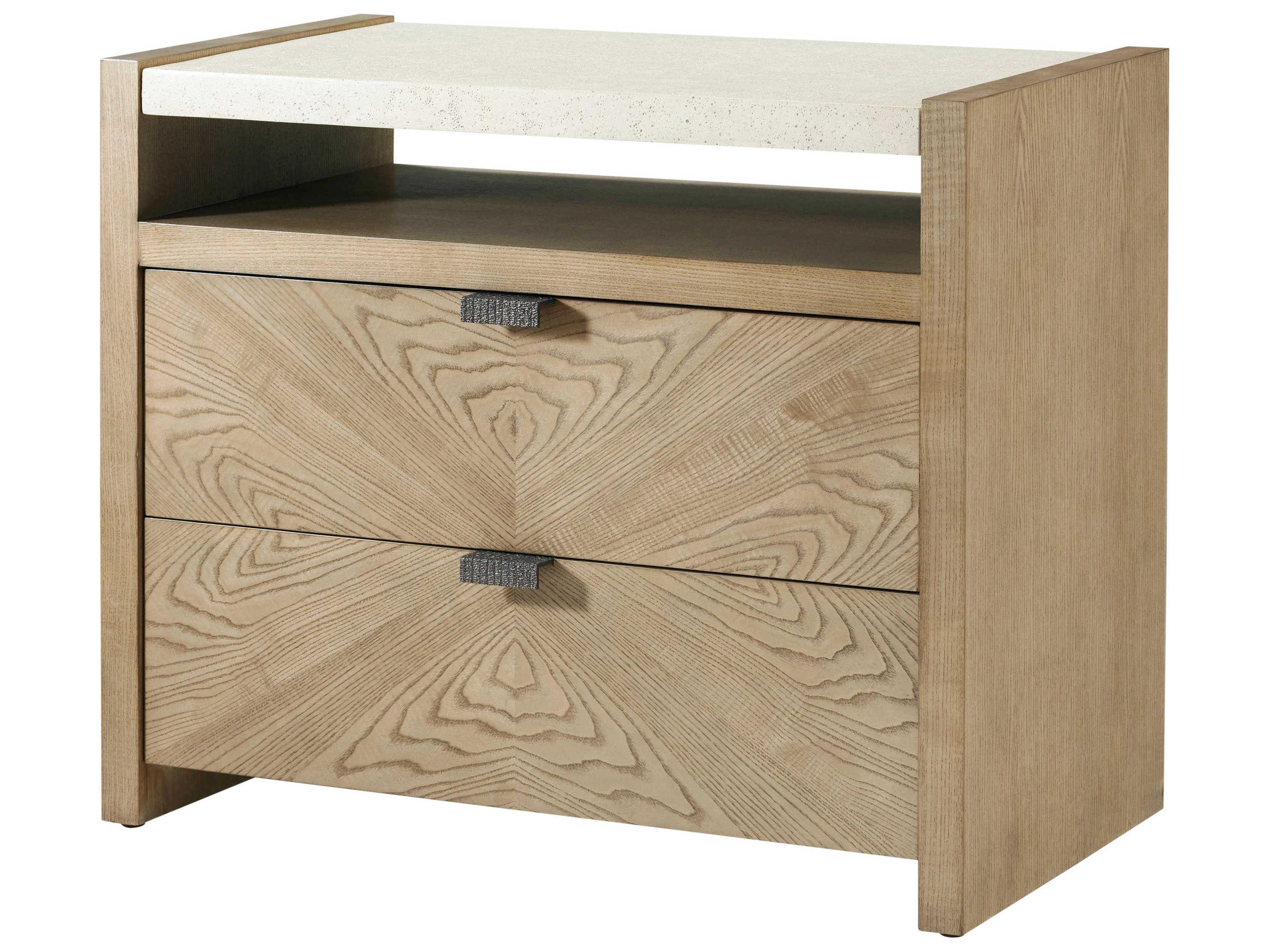 Catalina 2-Drawers Beige Nightstand
