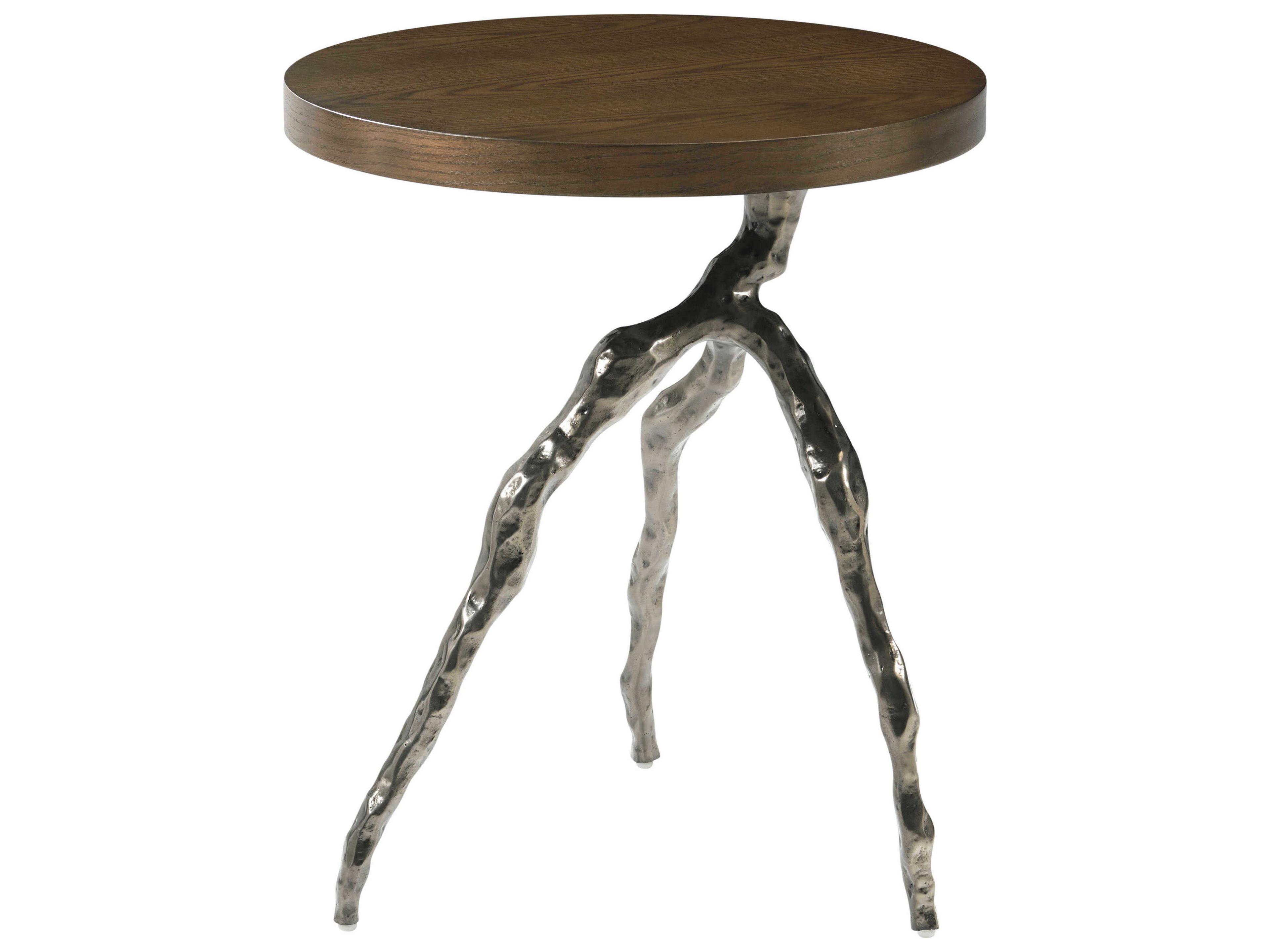 Catalina Round Wood Earth End Table