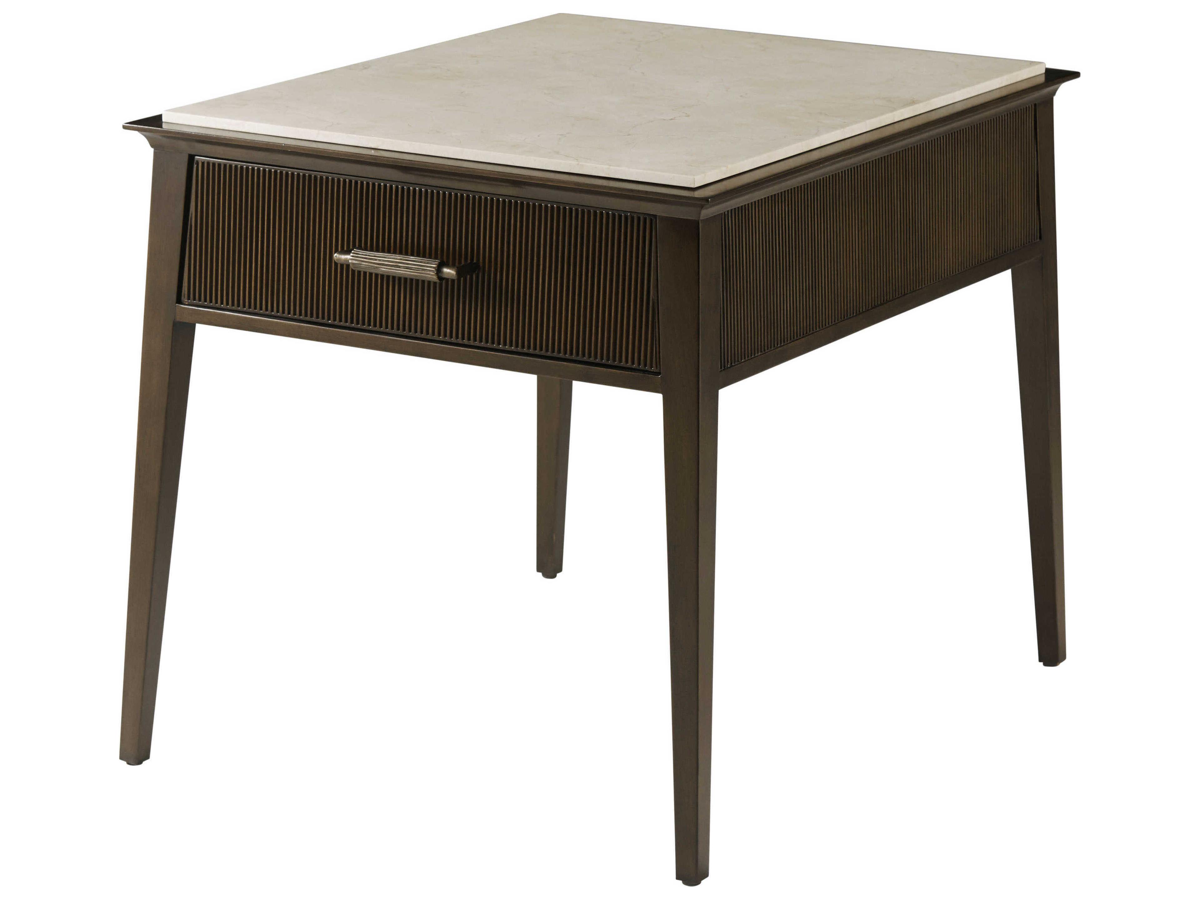 Lido Rectangular Marble Bistre End Table
