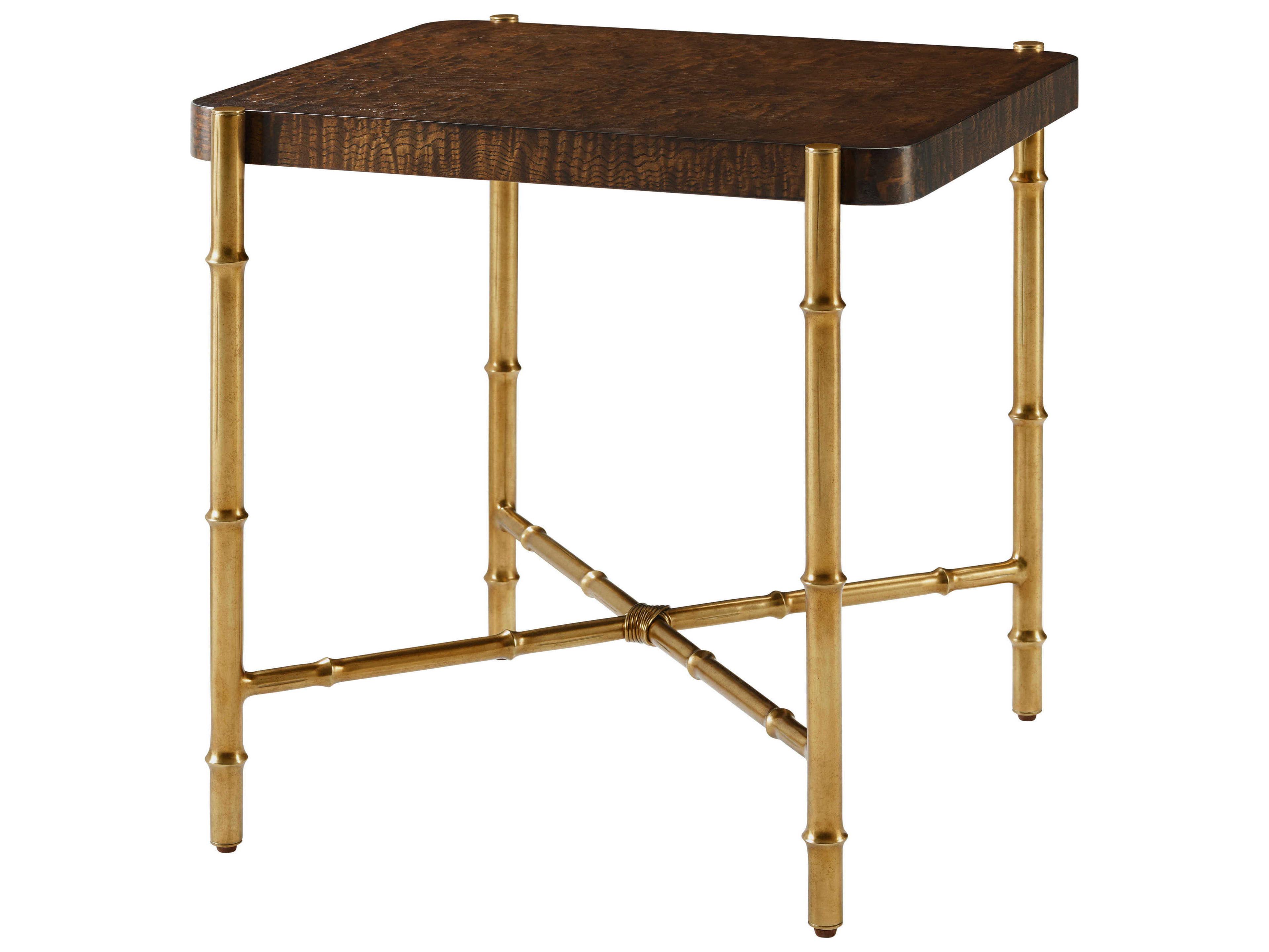 Kesden Rectangular Wood Pyramid Brown End Table