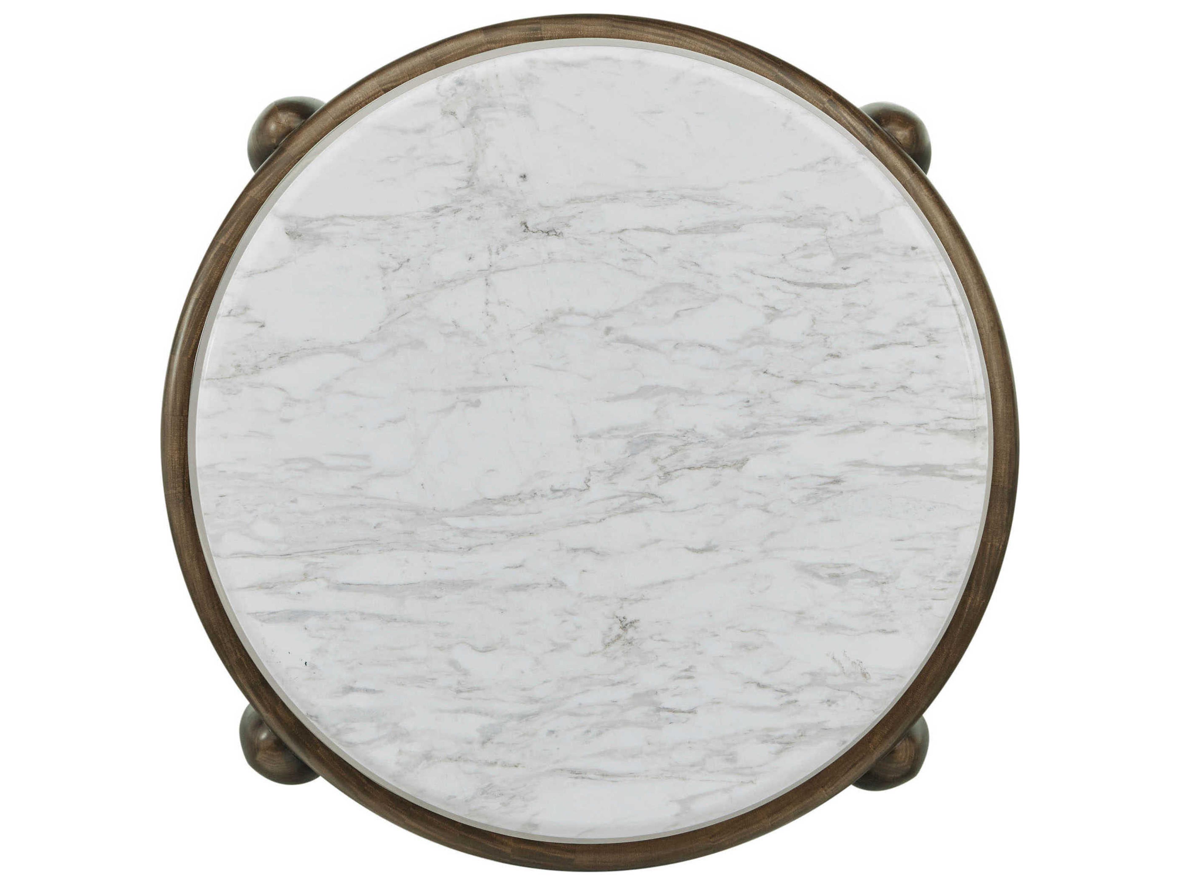 Theodore Alexander Origins Round Marble Landmark End Table