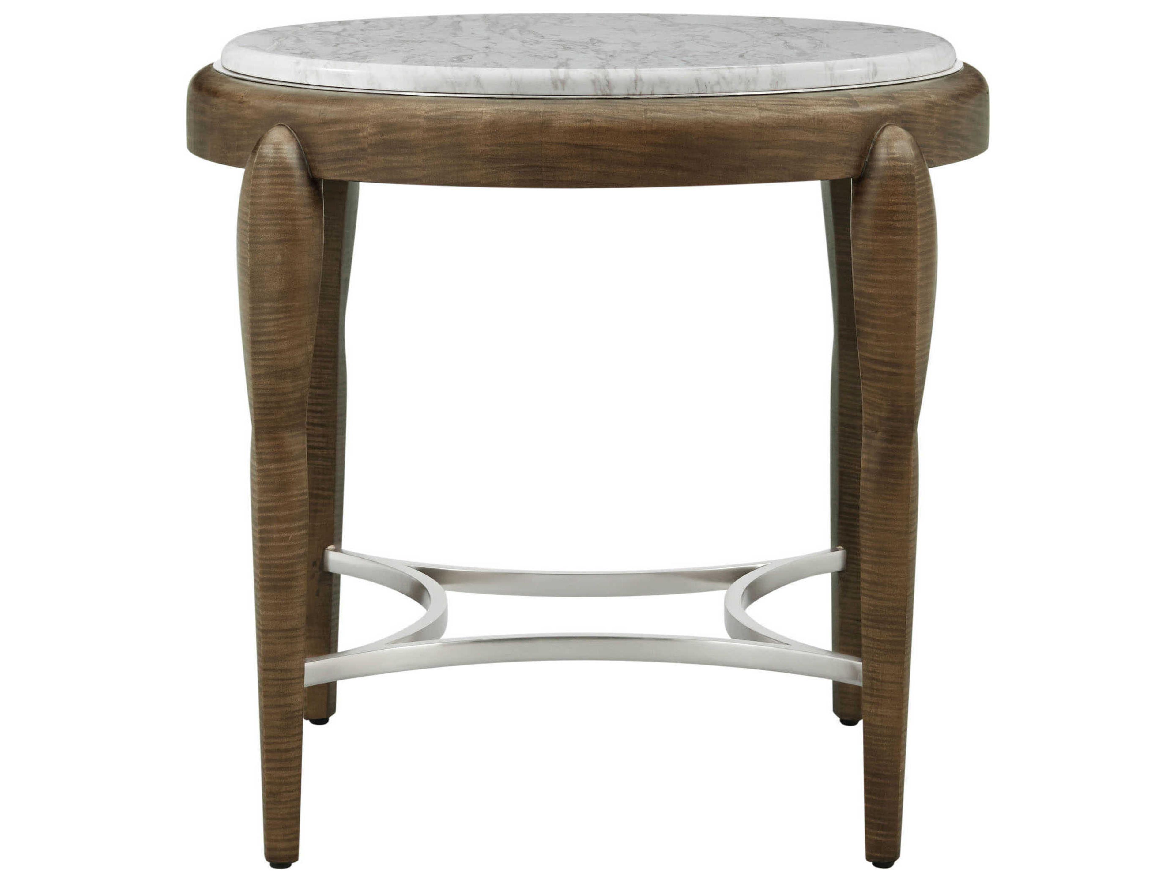 Theodore Alexander Origins Round Marble Landmark End Table