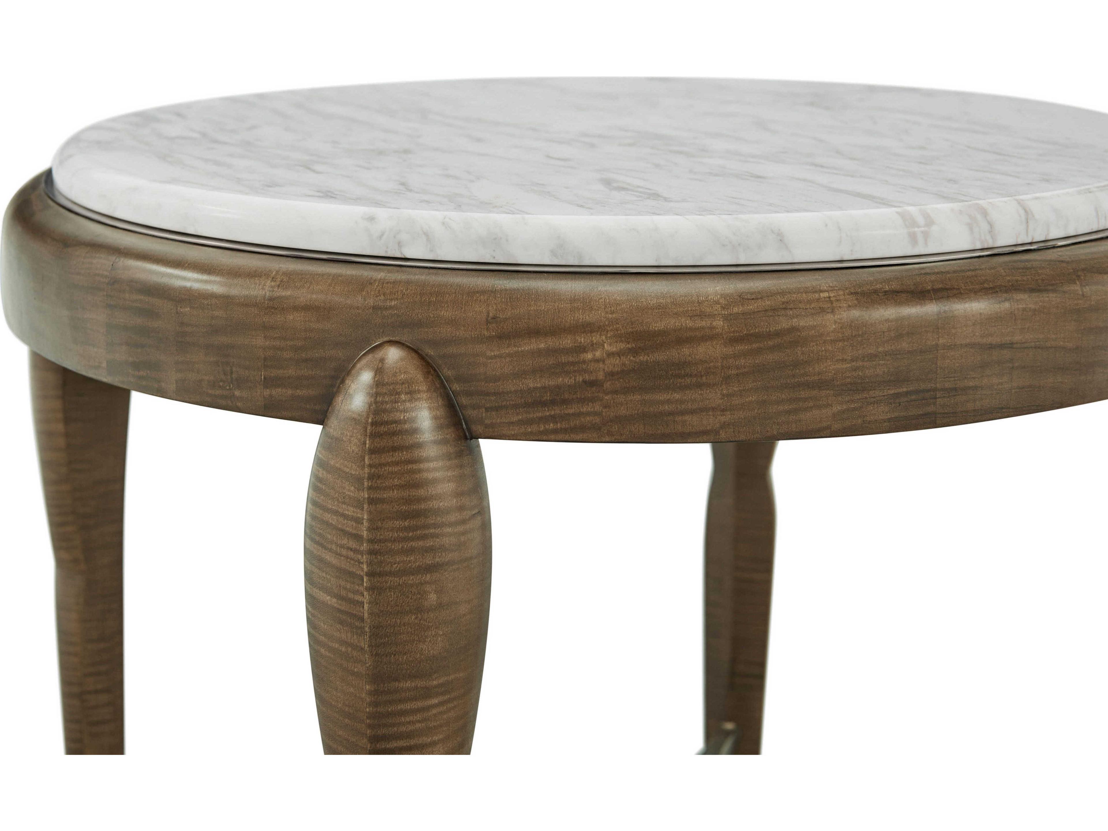 Theodore Alexander Origins Round Marble Landmark End Table