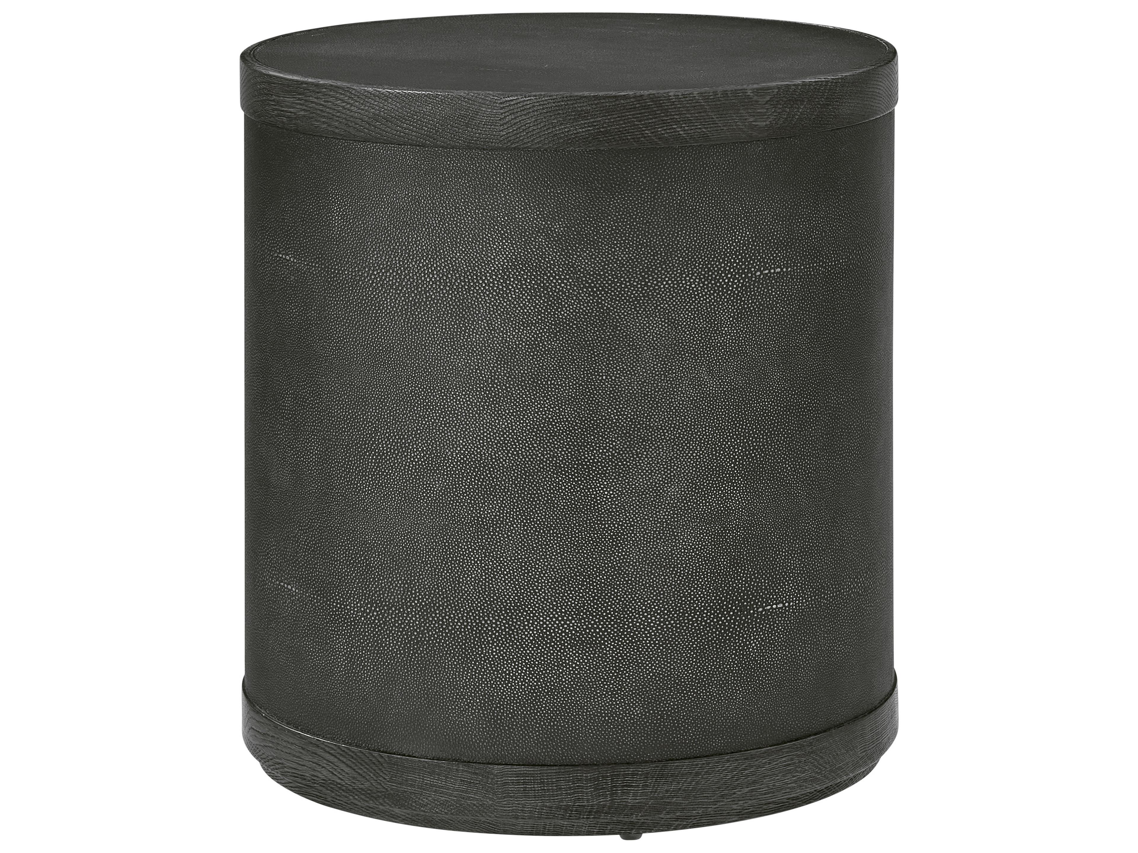 Maxwell Round Faux Leather End Table