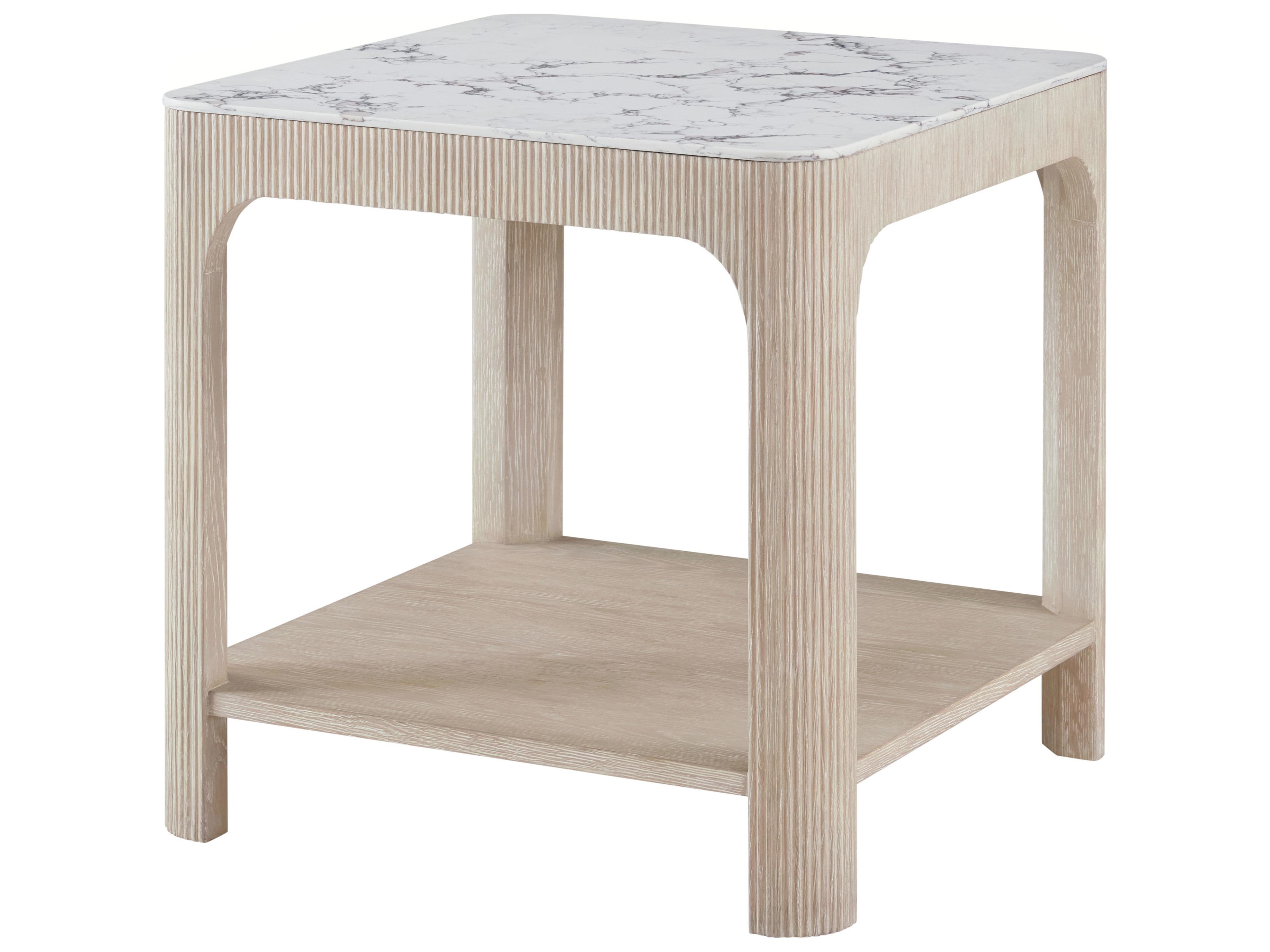 Horizon Square Faux Marble End Table
