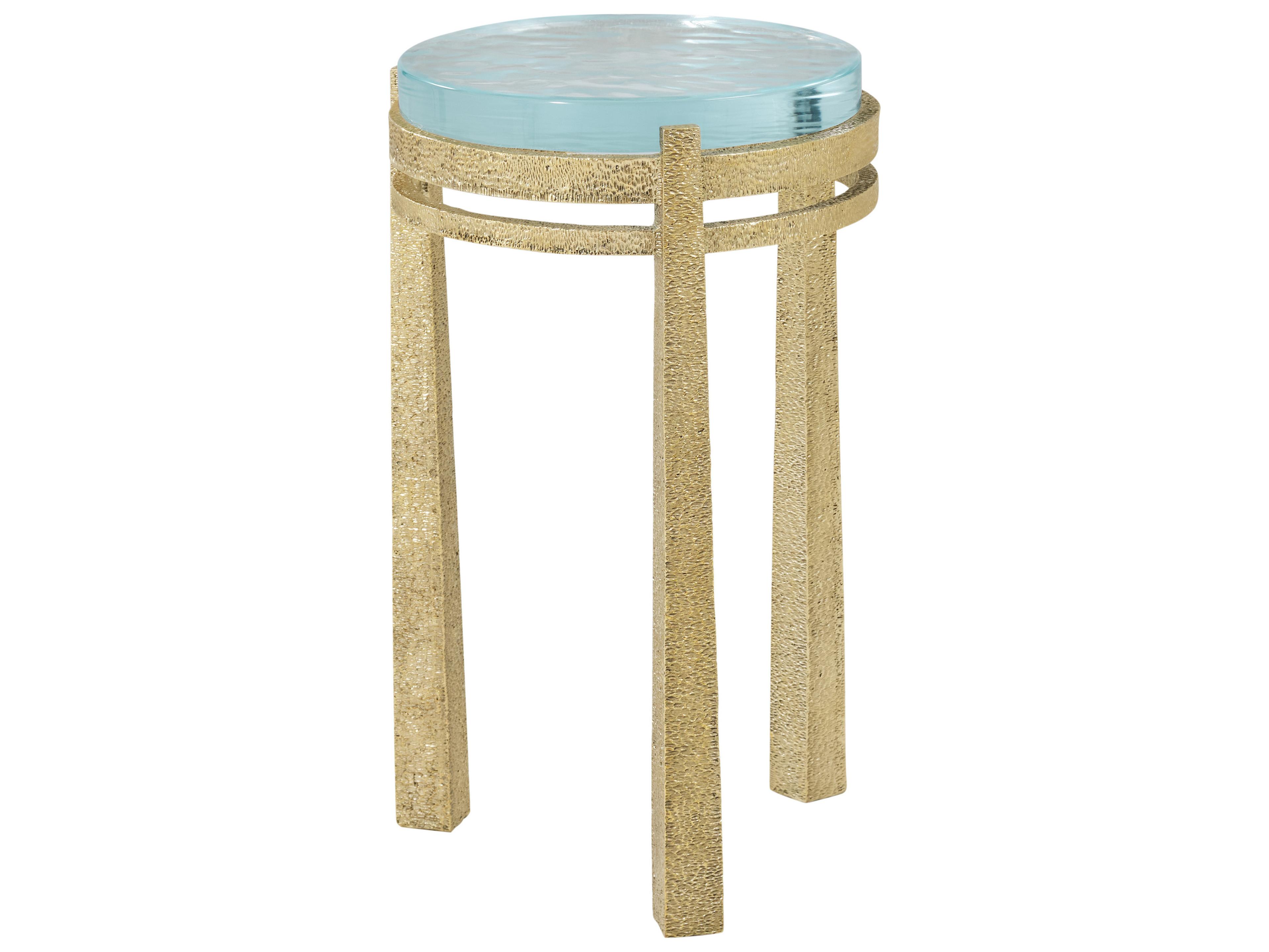 Judith Leiber Couture Round Glass End Table