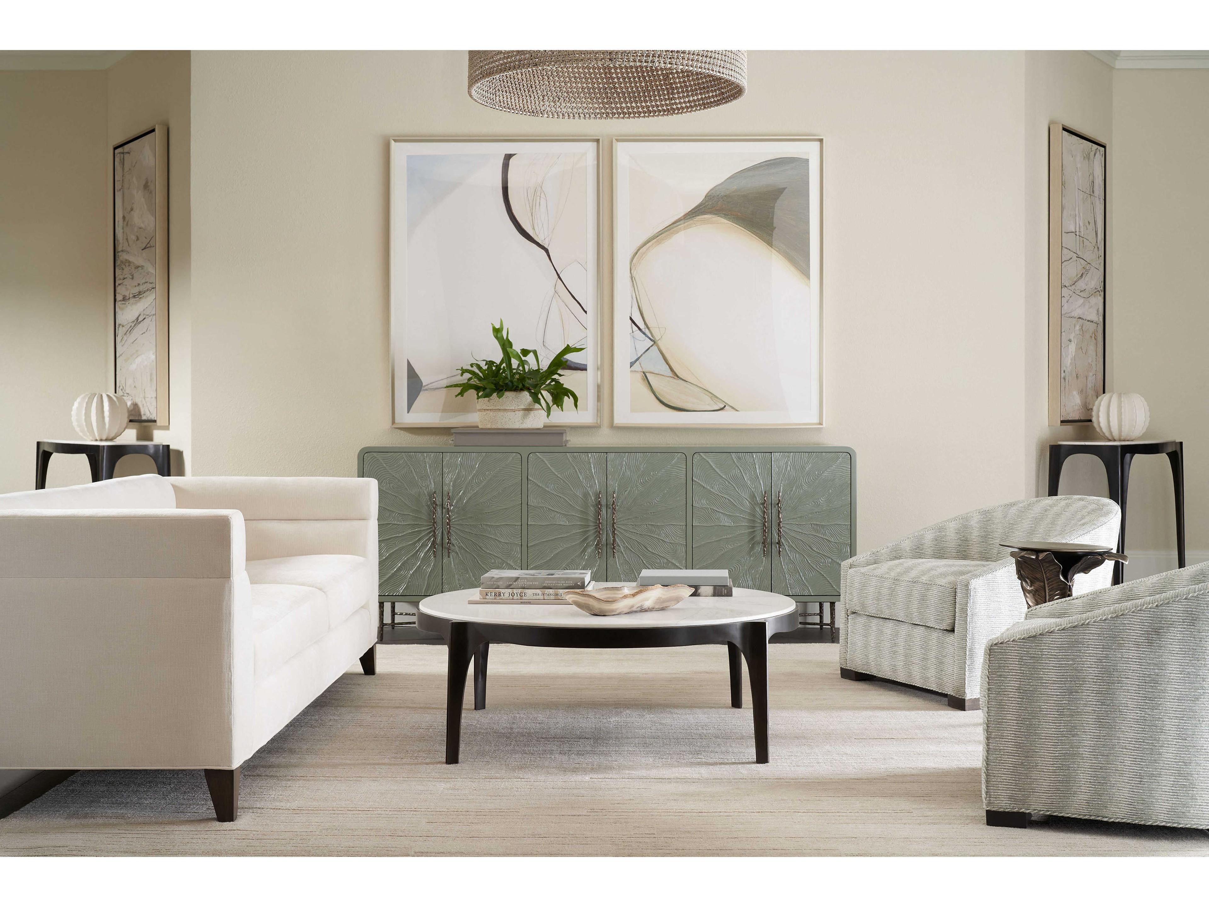 Theodore Alexander Ta Originals Round Marble Romulus Coffee Table