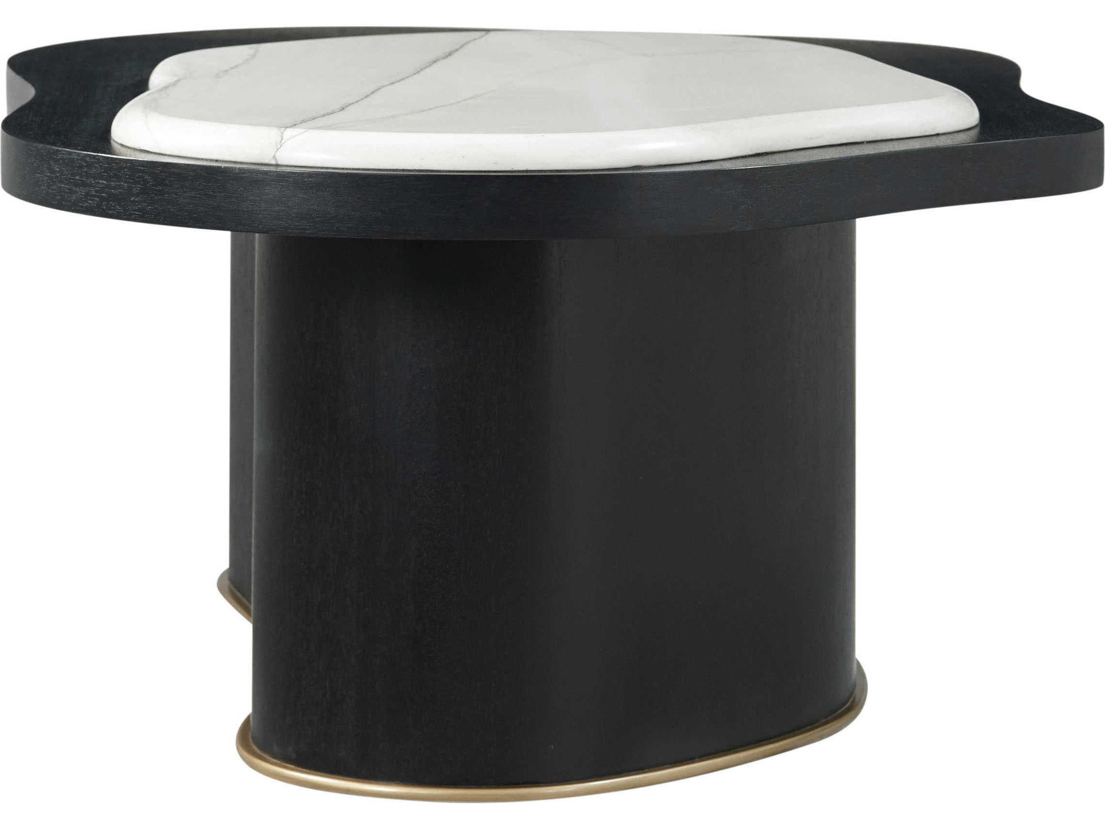 Theodore Alexander Ta Originals Marble Black Lacquer Coffee Table