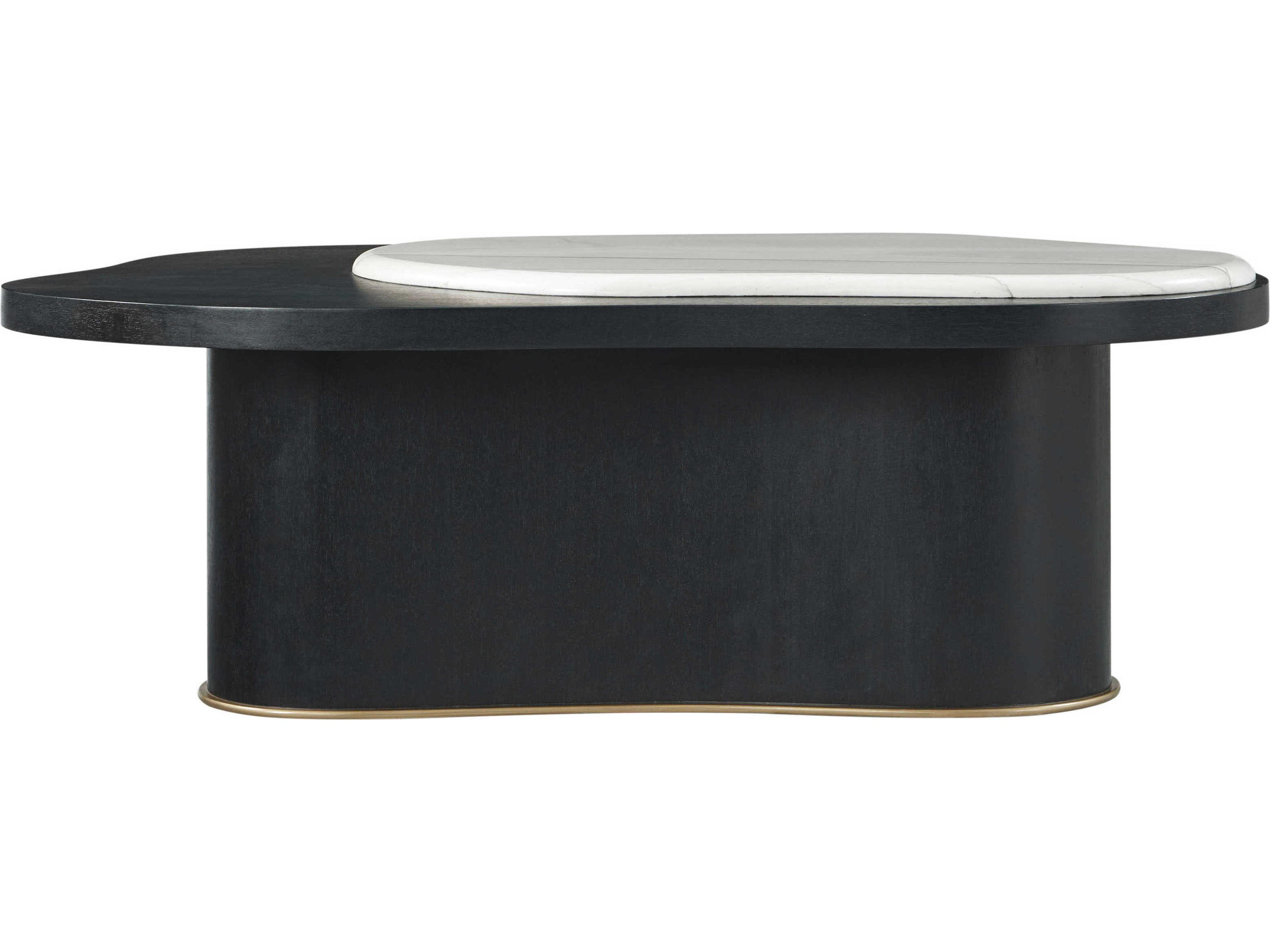 Theodore Alexander Ta Originals Marble Black Lacquer Coffee Table