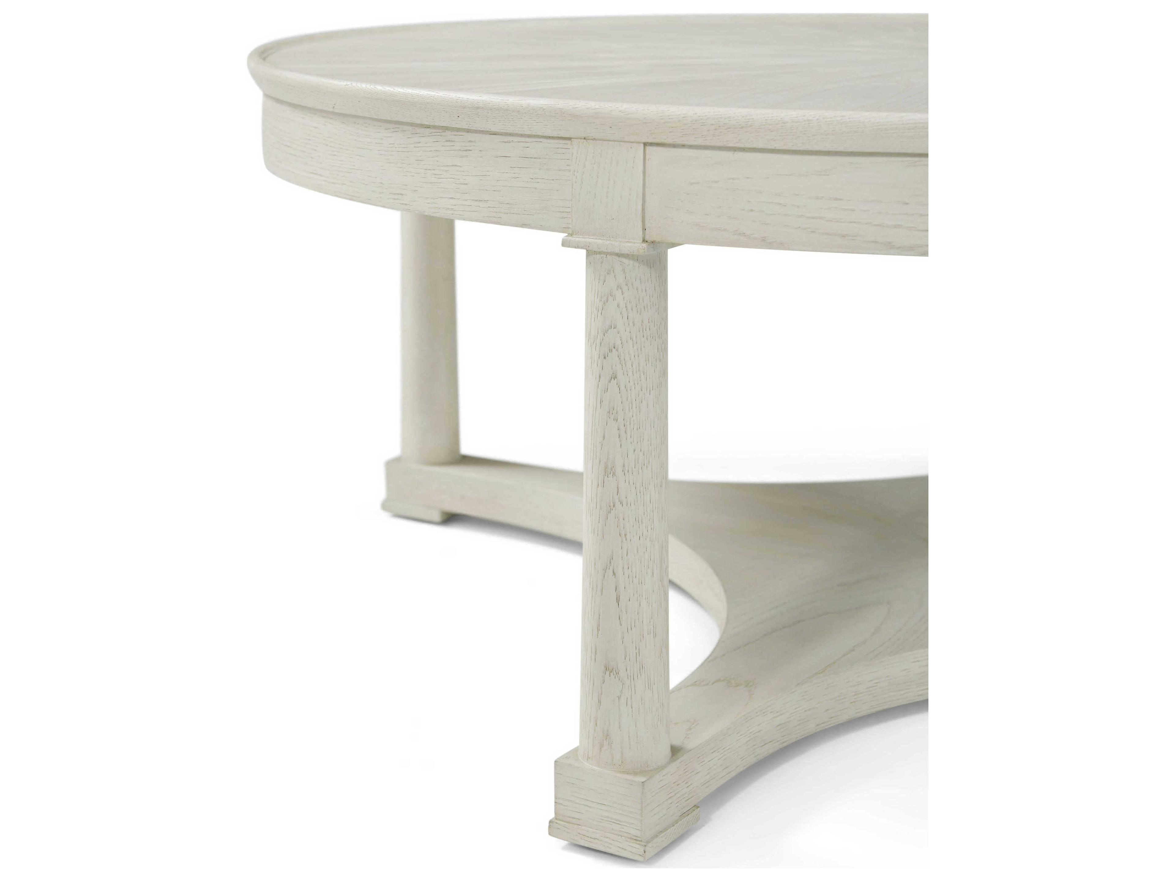 Theodore Alexander Surrey Grey Round Wood Coffee Table