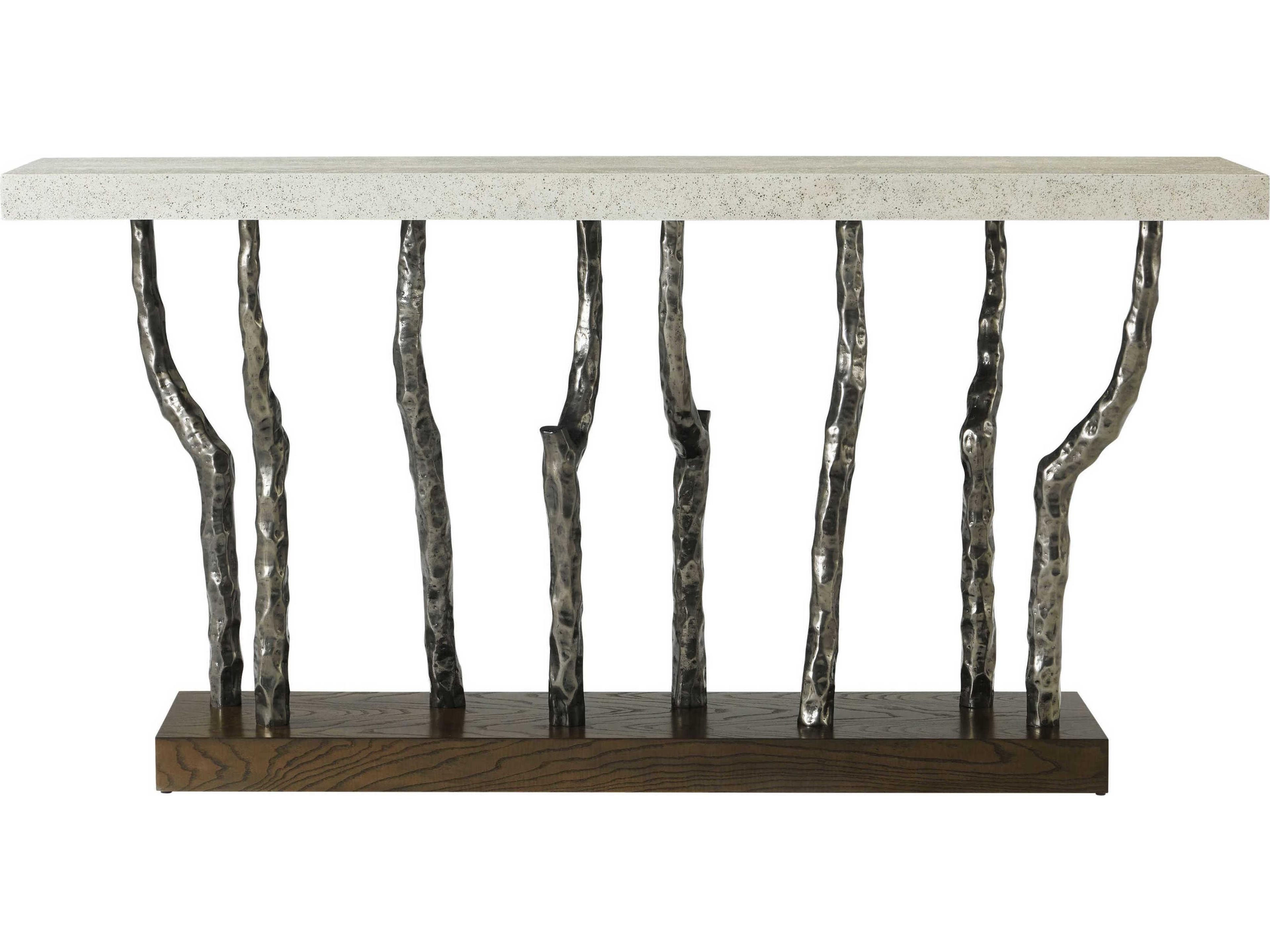 Theodore Alexander Catalina Rectangular Faux Stone Earth Console Table