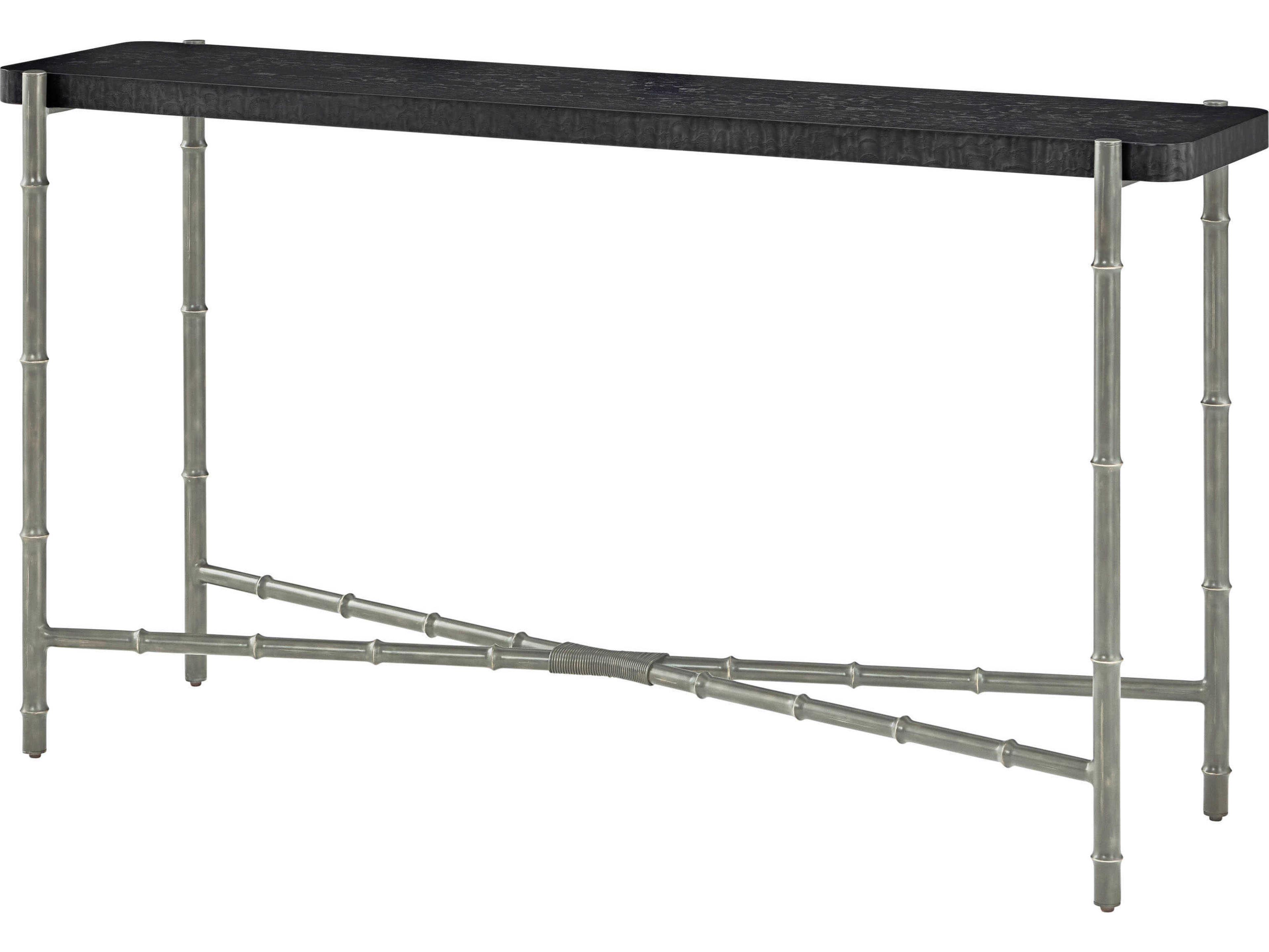 Kesden Rectangular Wood Silent Black Console Table