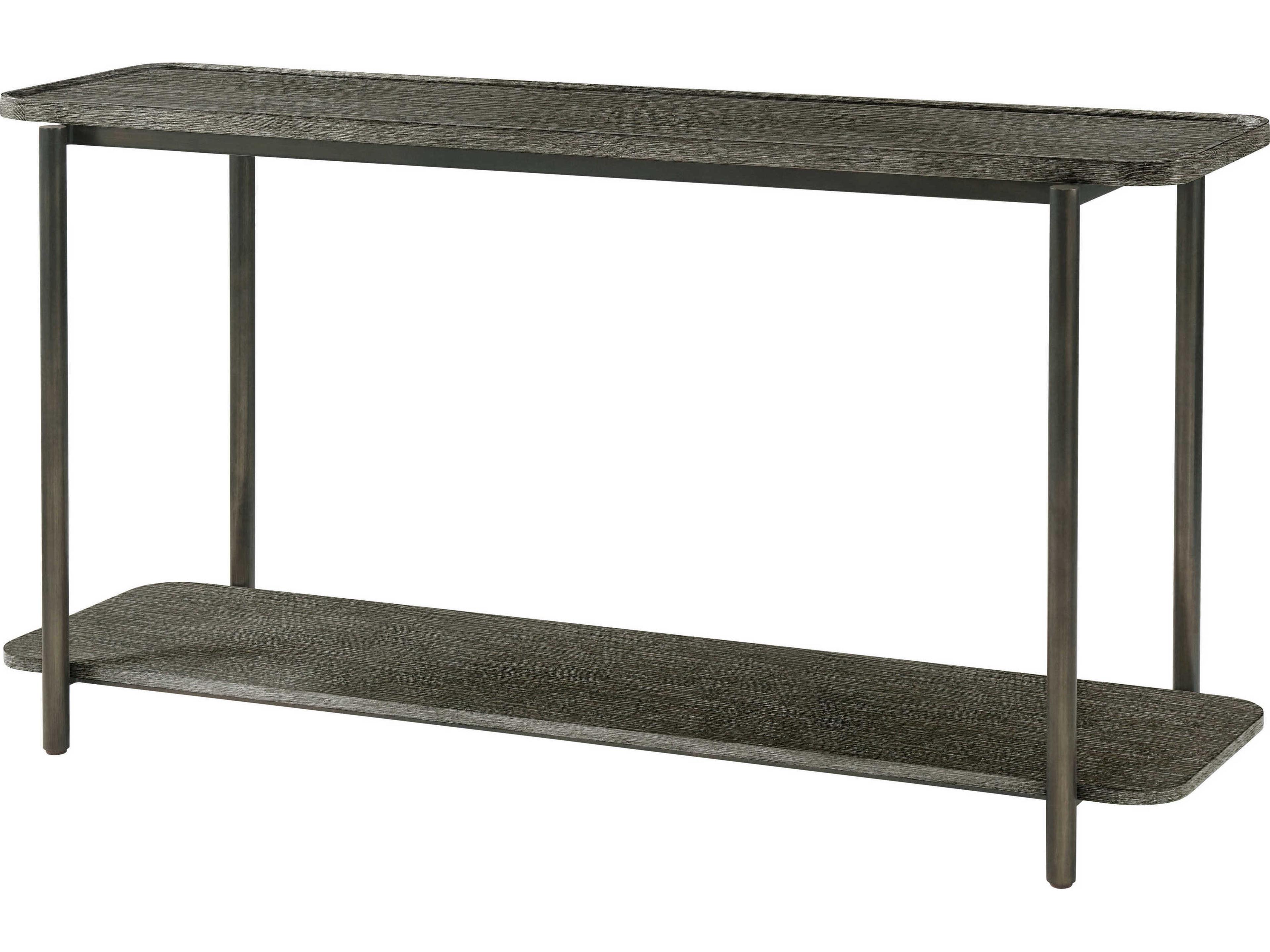 Repose Rectangular Wood Charcoal Oak Console Table