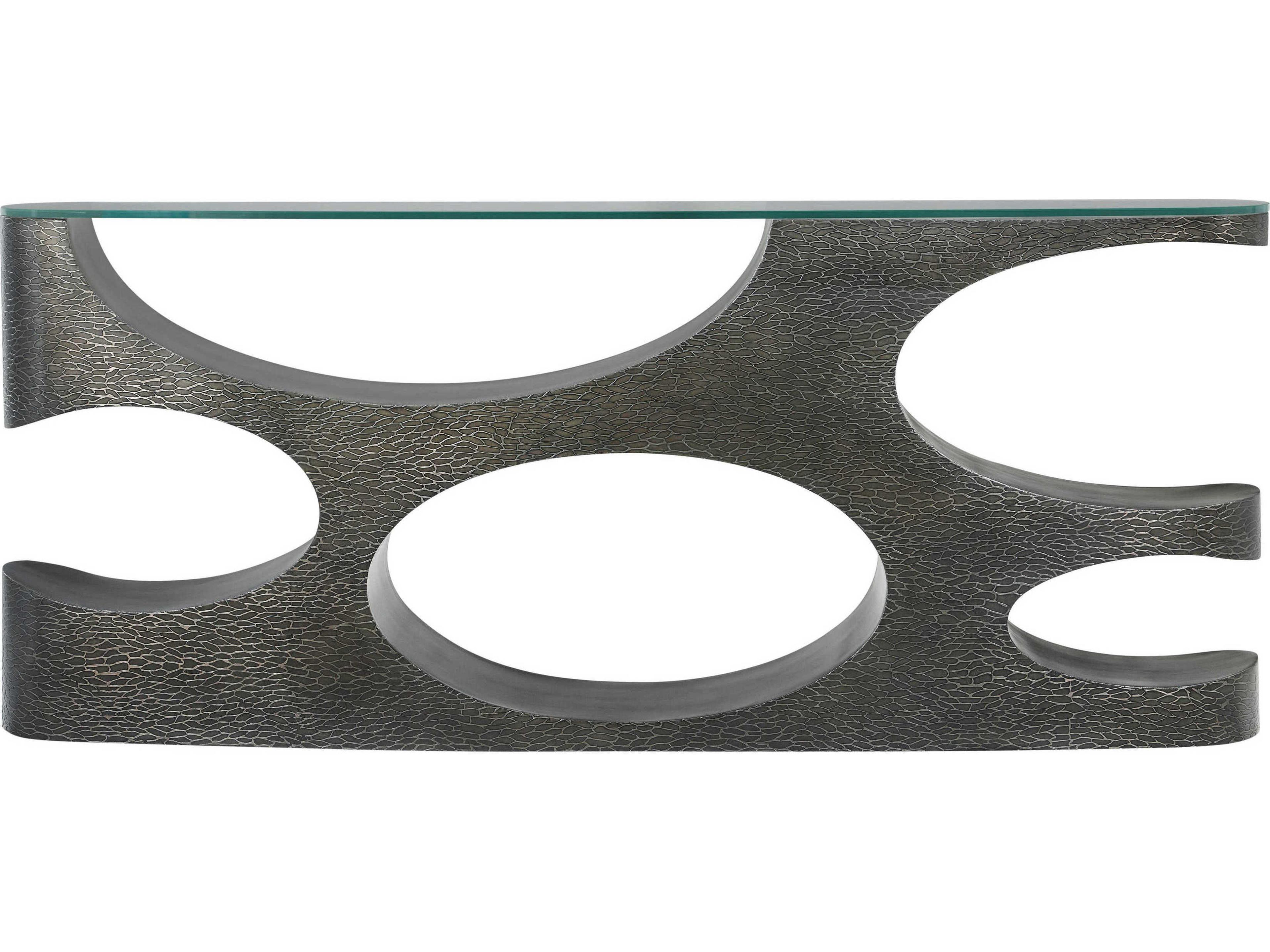 Theodore Alexander Essence Glass Volcanic Console Table