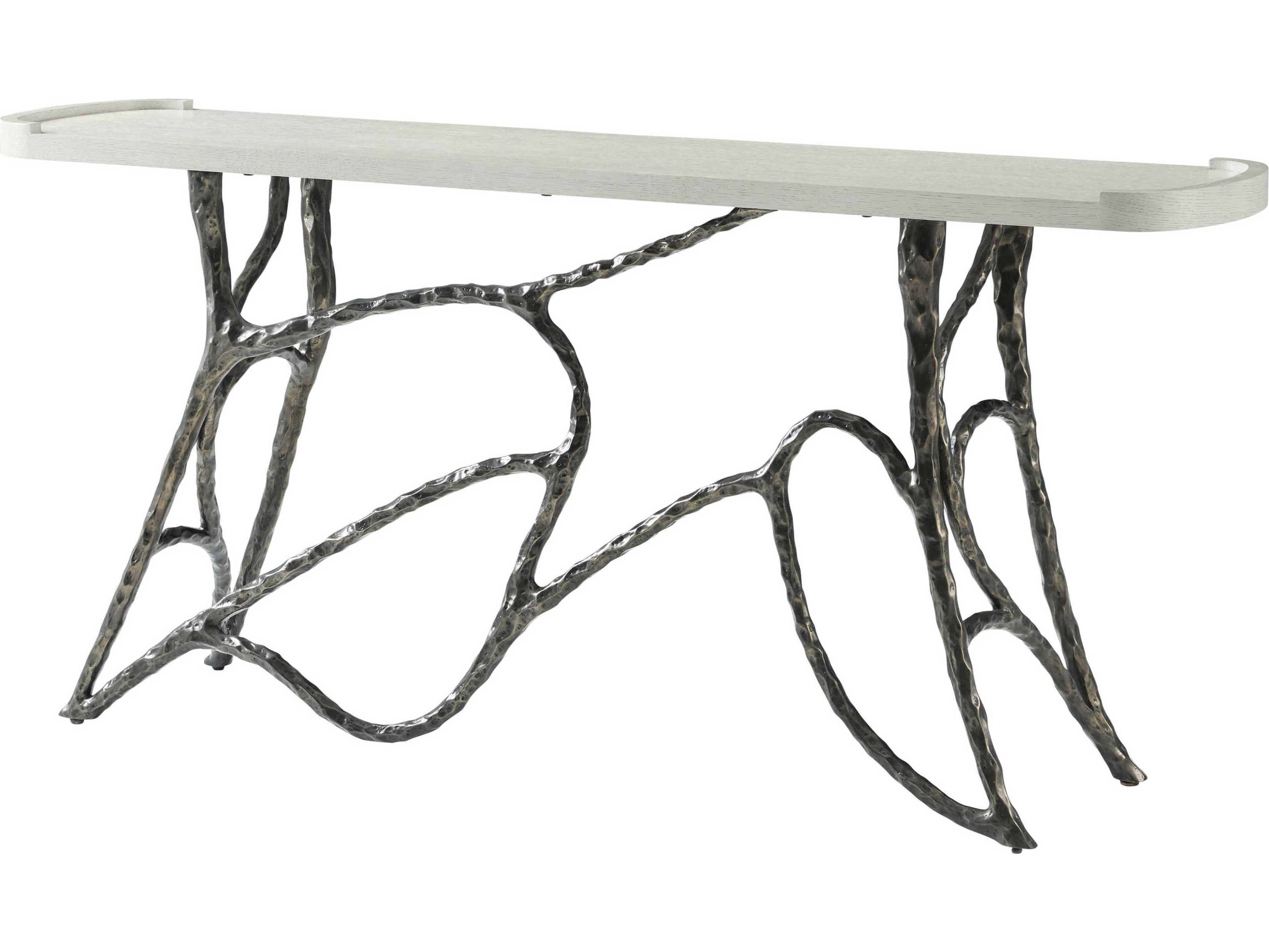 Essence Rectangular Wood Opal Console Table