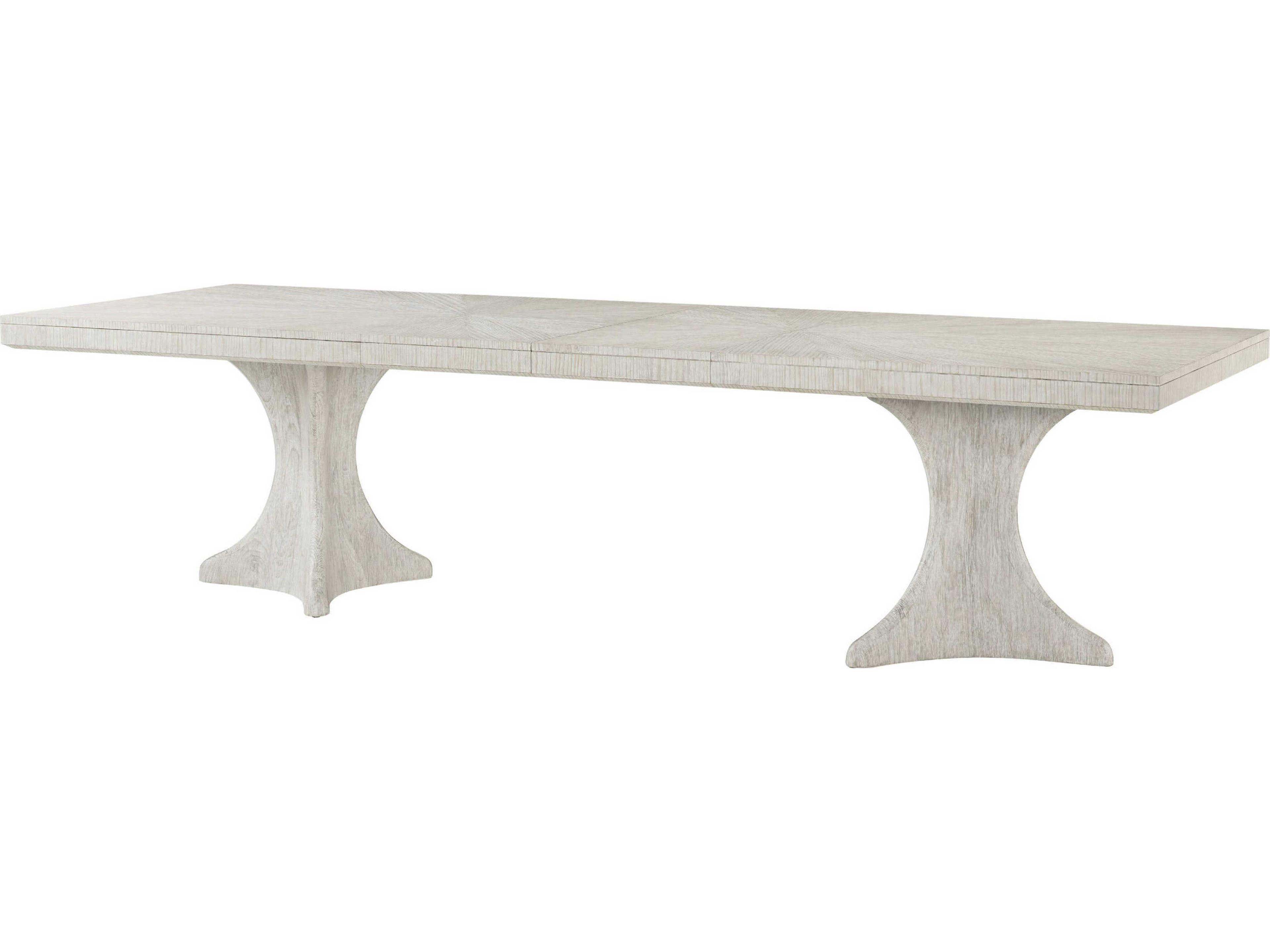 Breeze Rectangular Wood Sea Salt Breeze Pedestal Dining Table