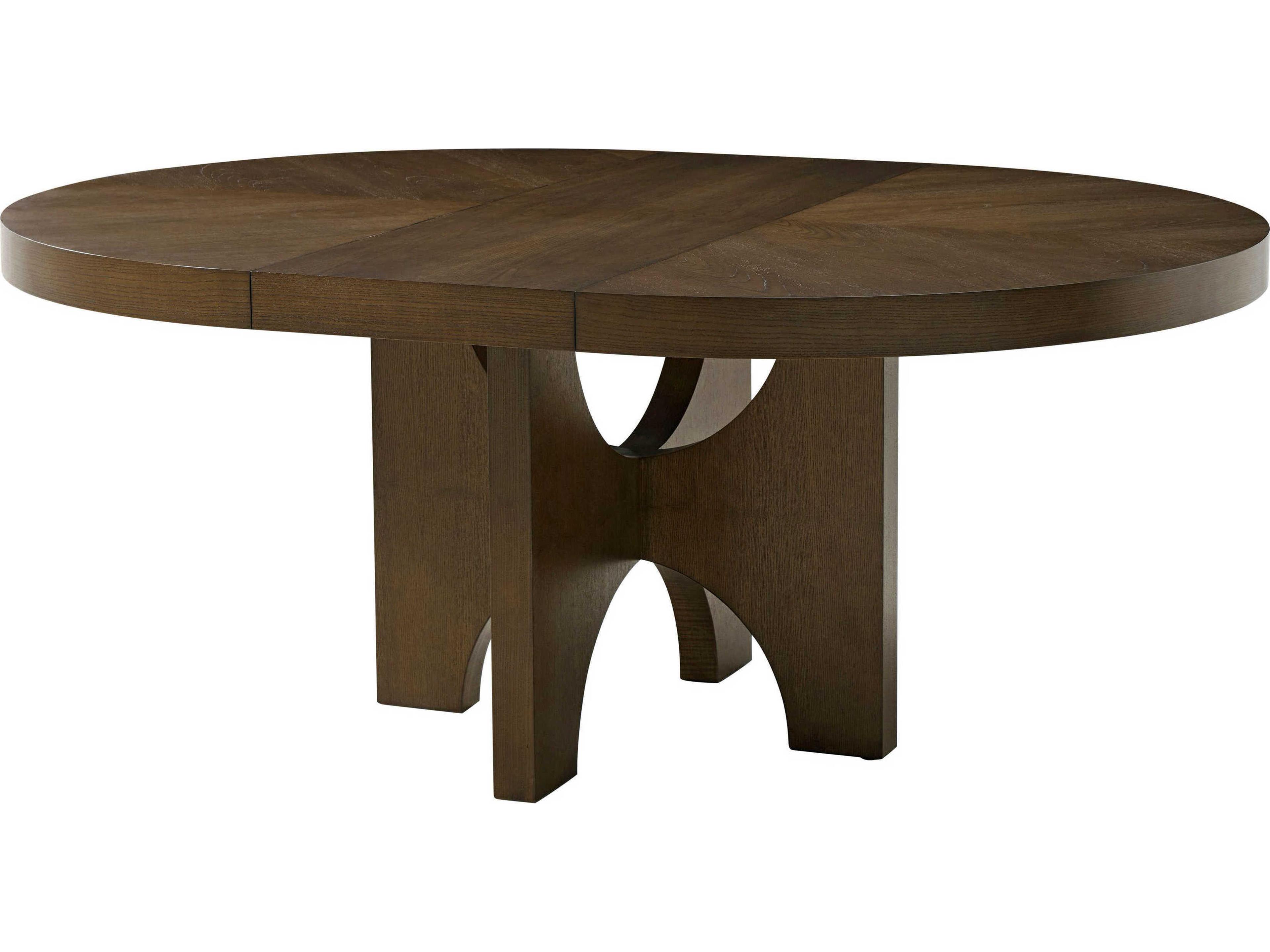 Theodore Alexander Catalina Round Wood Earth Extending Dining Table