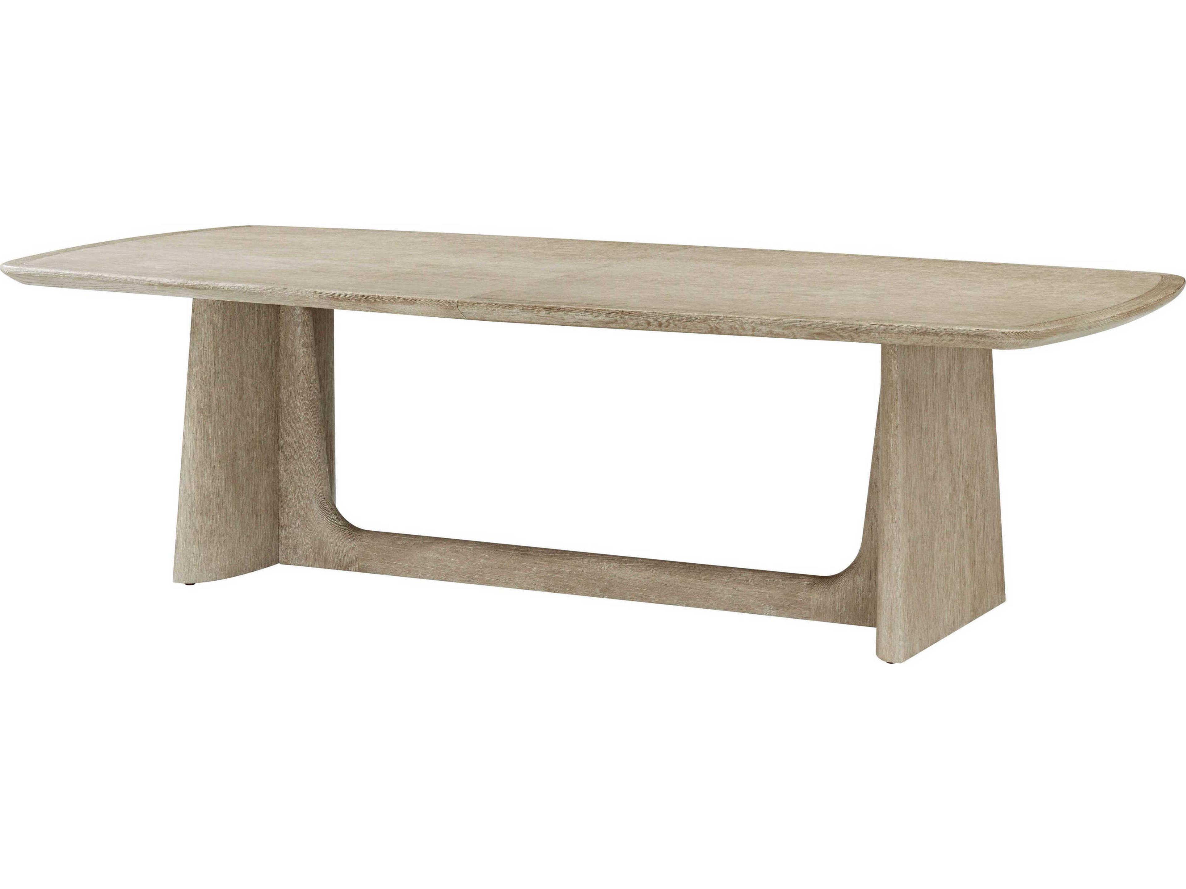 Theodore Alexander Repose Rectangular Wood Grey Oak Extending Dining Table