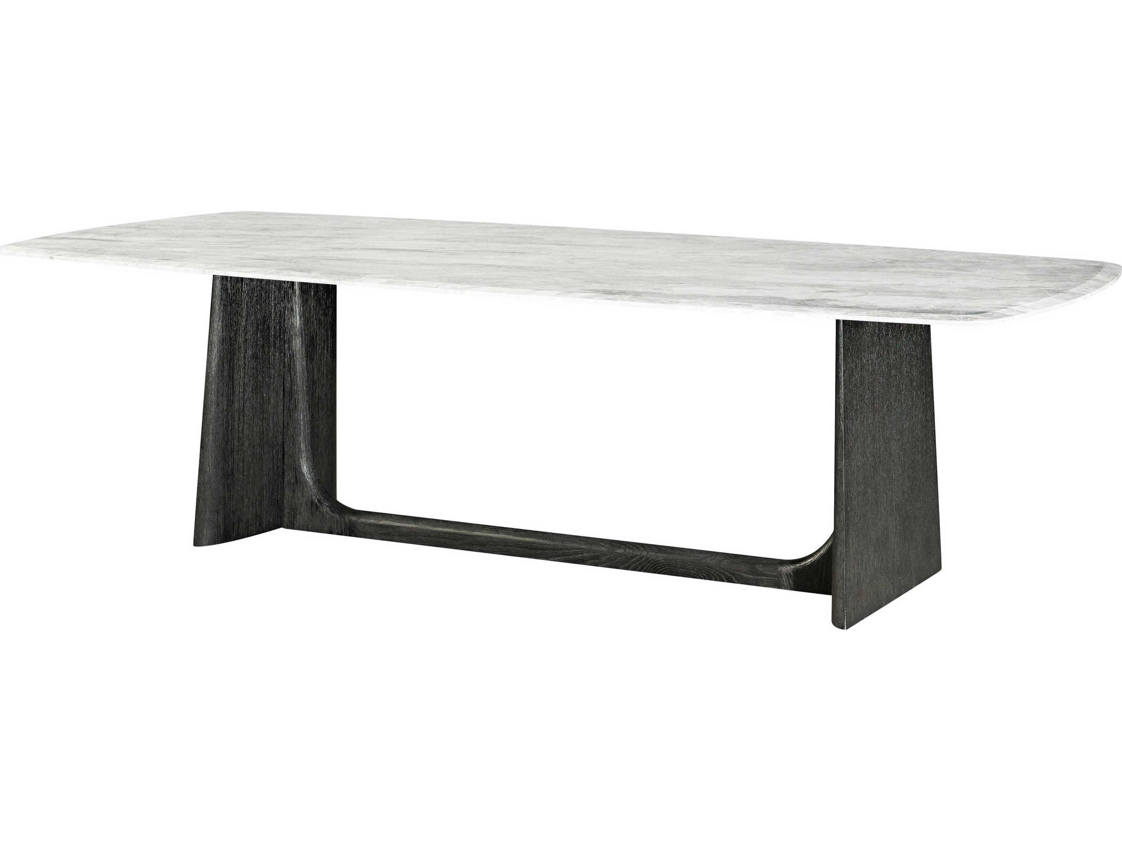 Repose Rectangular Marble Charcoal Oak Dining Table