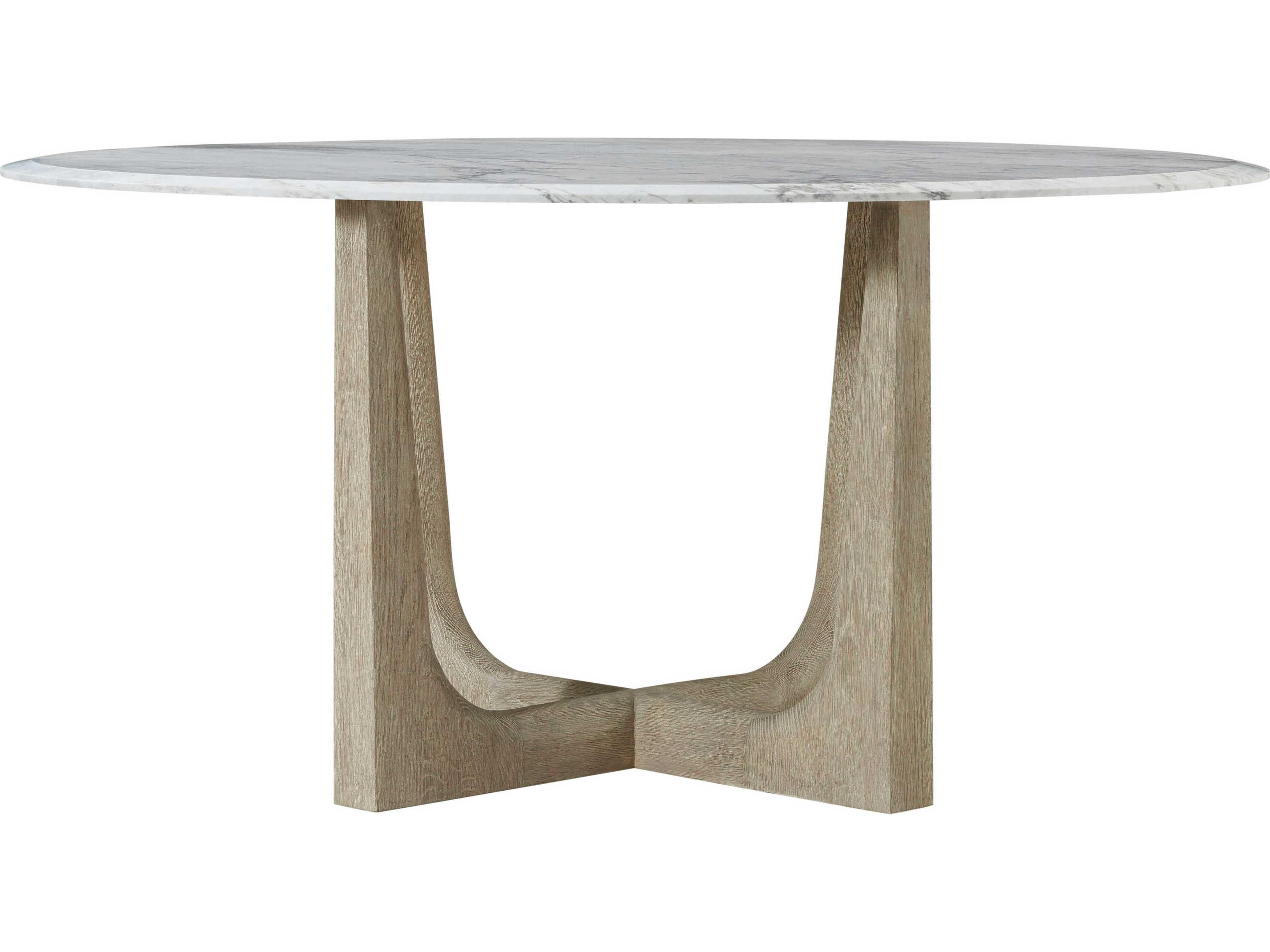 Theodore Alexander Repose Round Marble Grey Oak Dining Table