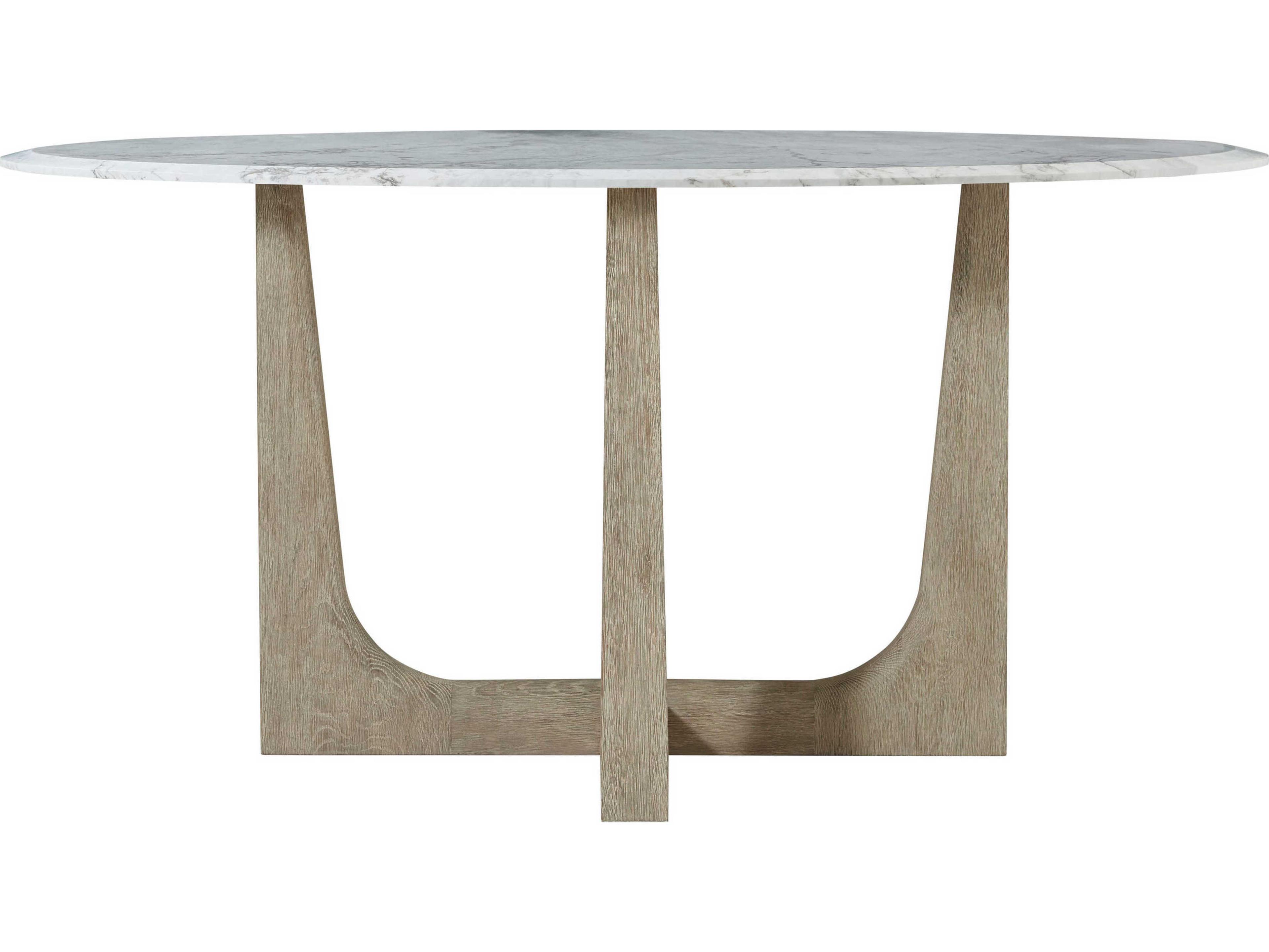 Theodore Alexander Repose Round Marble Grey Oak Dining Table