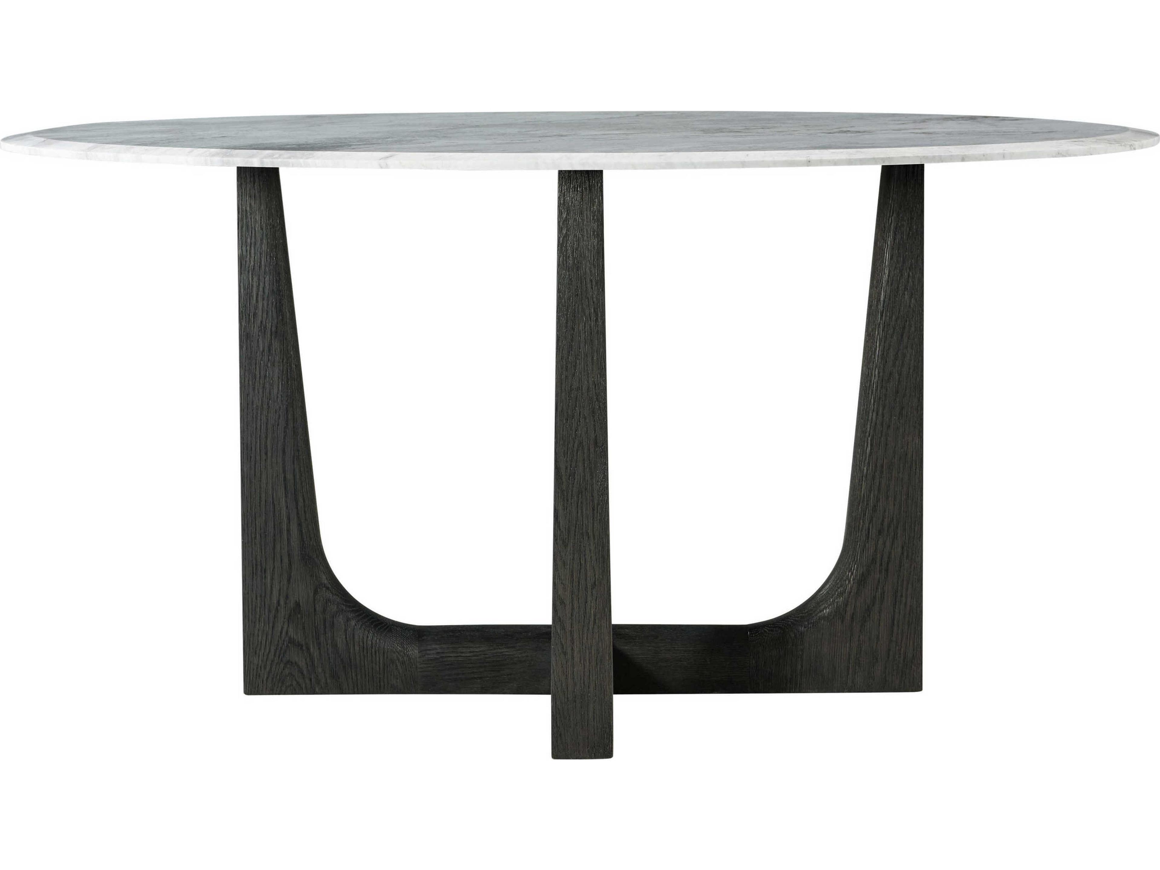 Theodore Alexander Repose Round Marble Charcoal Oak Dining Table