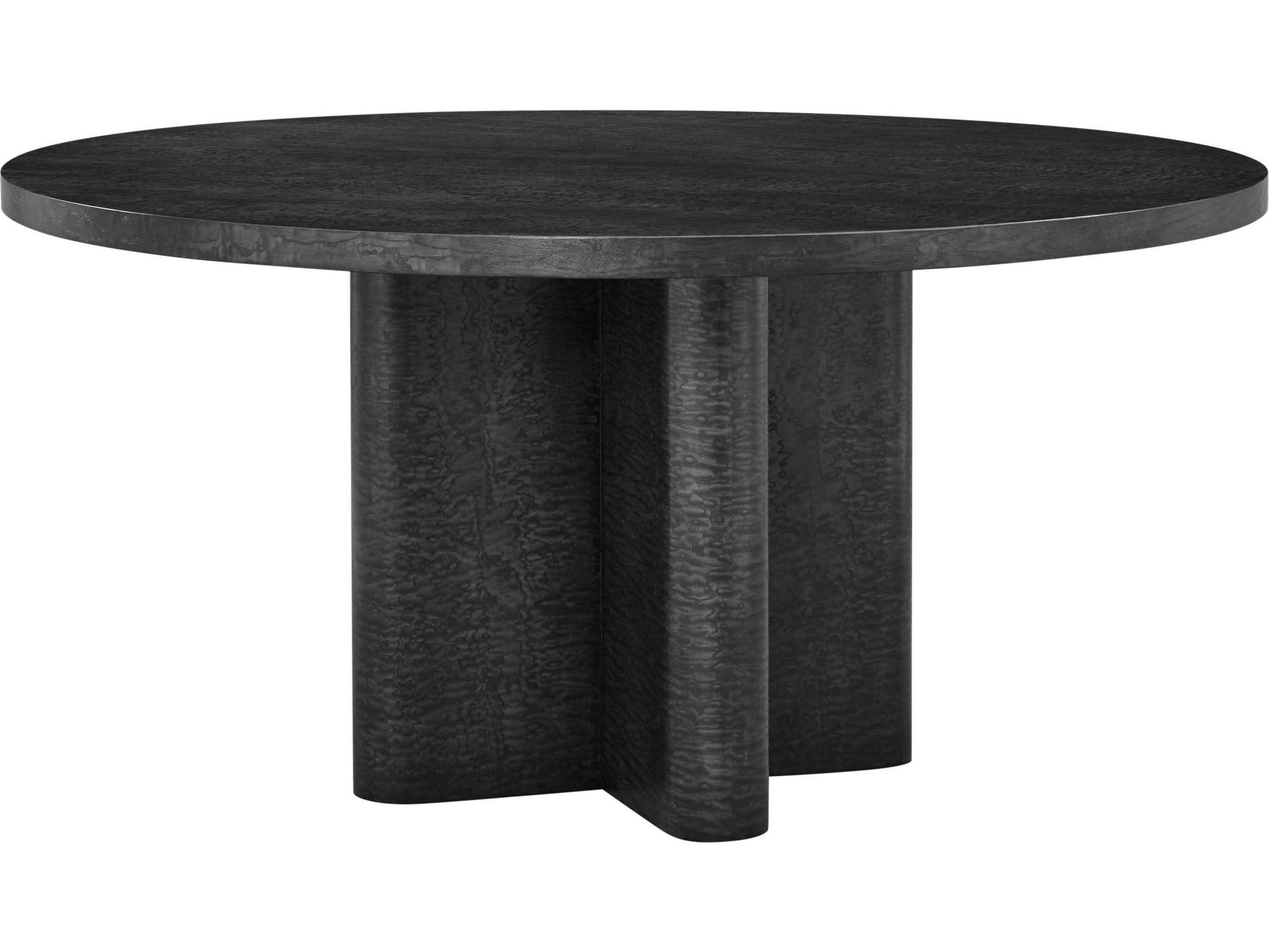 Kesden Round Wood Silent Black Dining Table