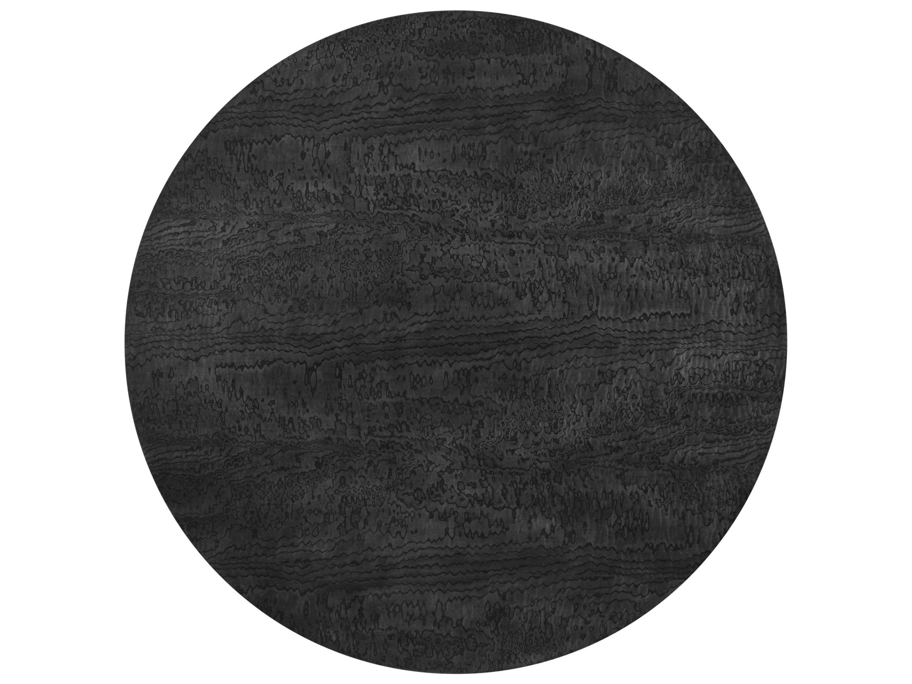 Theodore Alexander Kesden Round Wood Silent Black Dining Table
