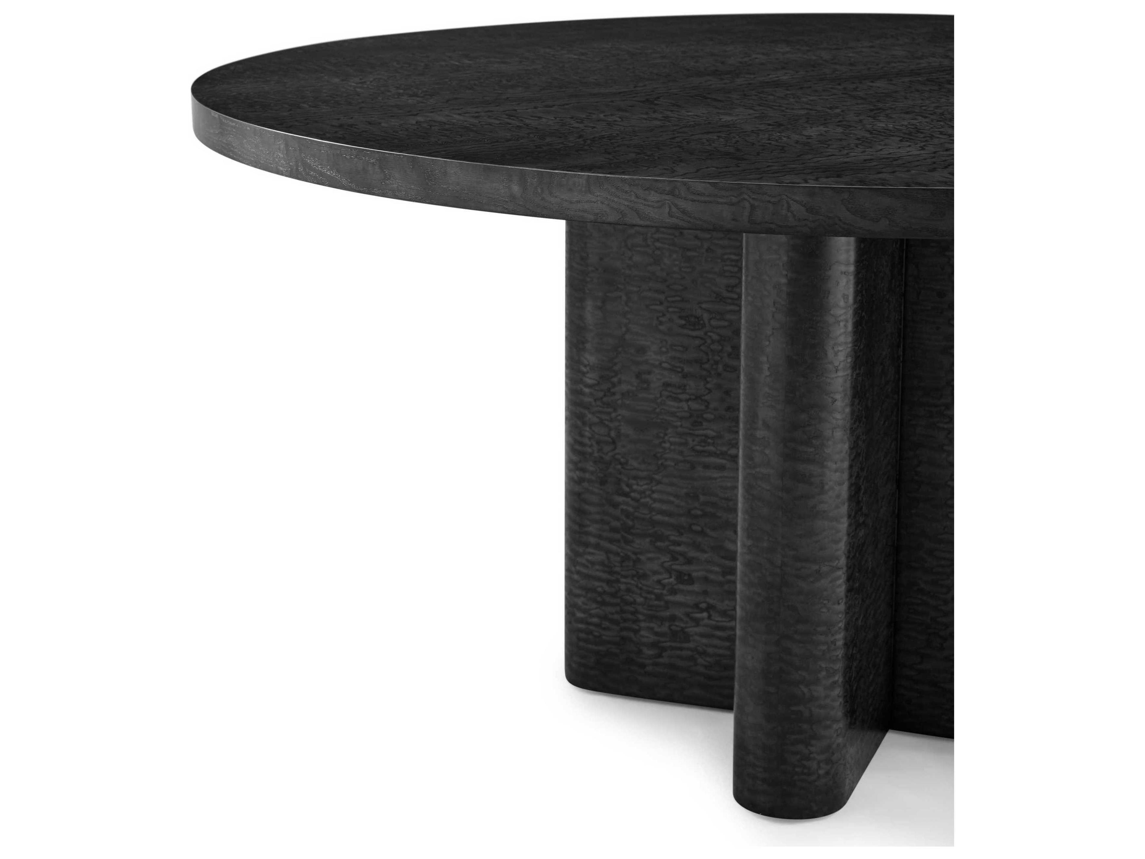 Theodore Alexander Kesden Round Wood Silent Black Dining Table