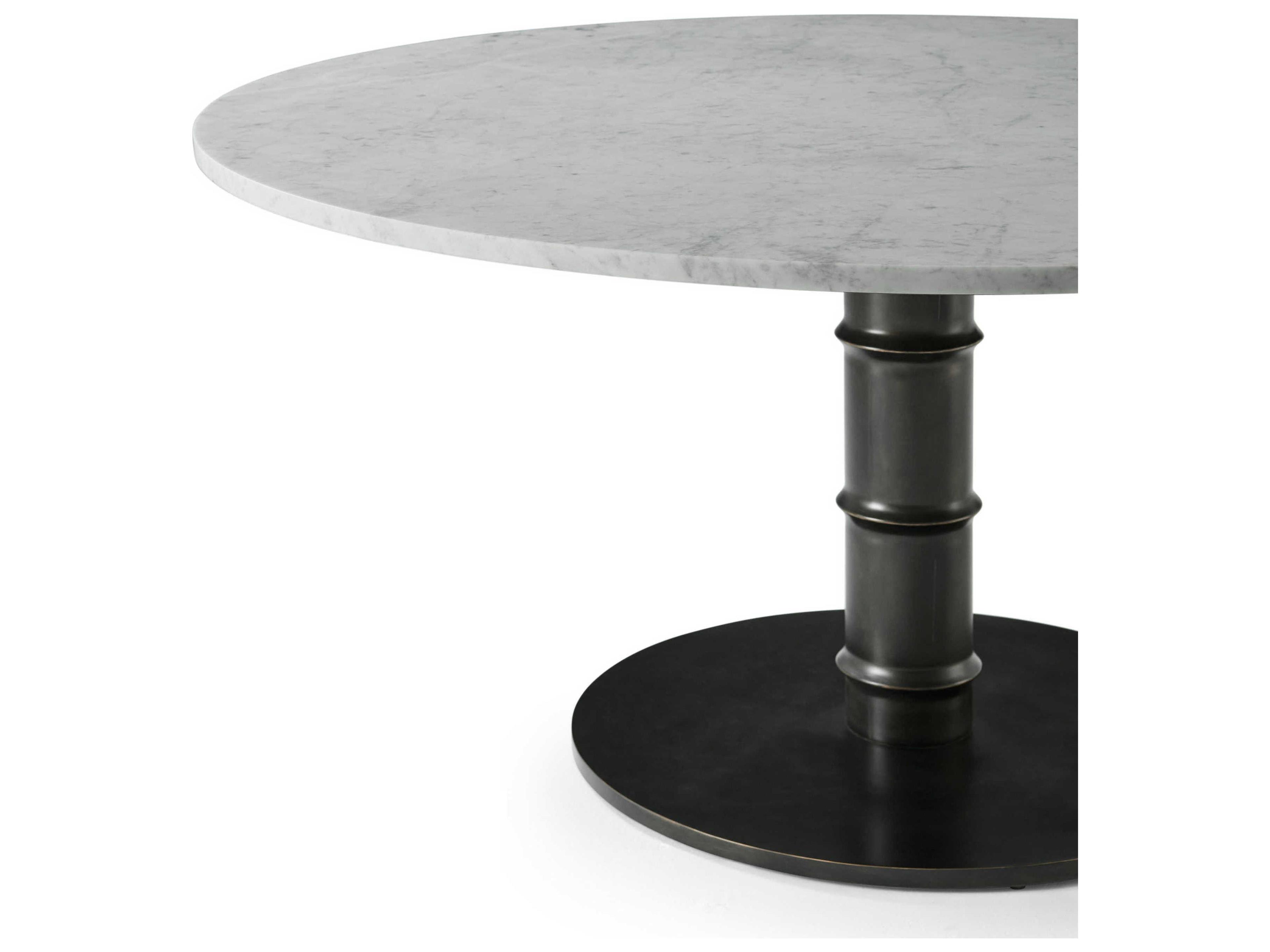 Theodore Alexander Kesden Round Marble Romulus Dining Table