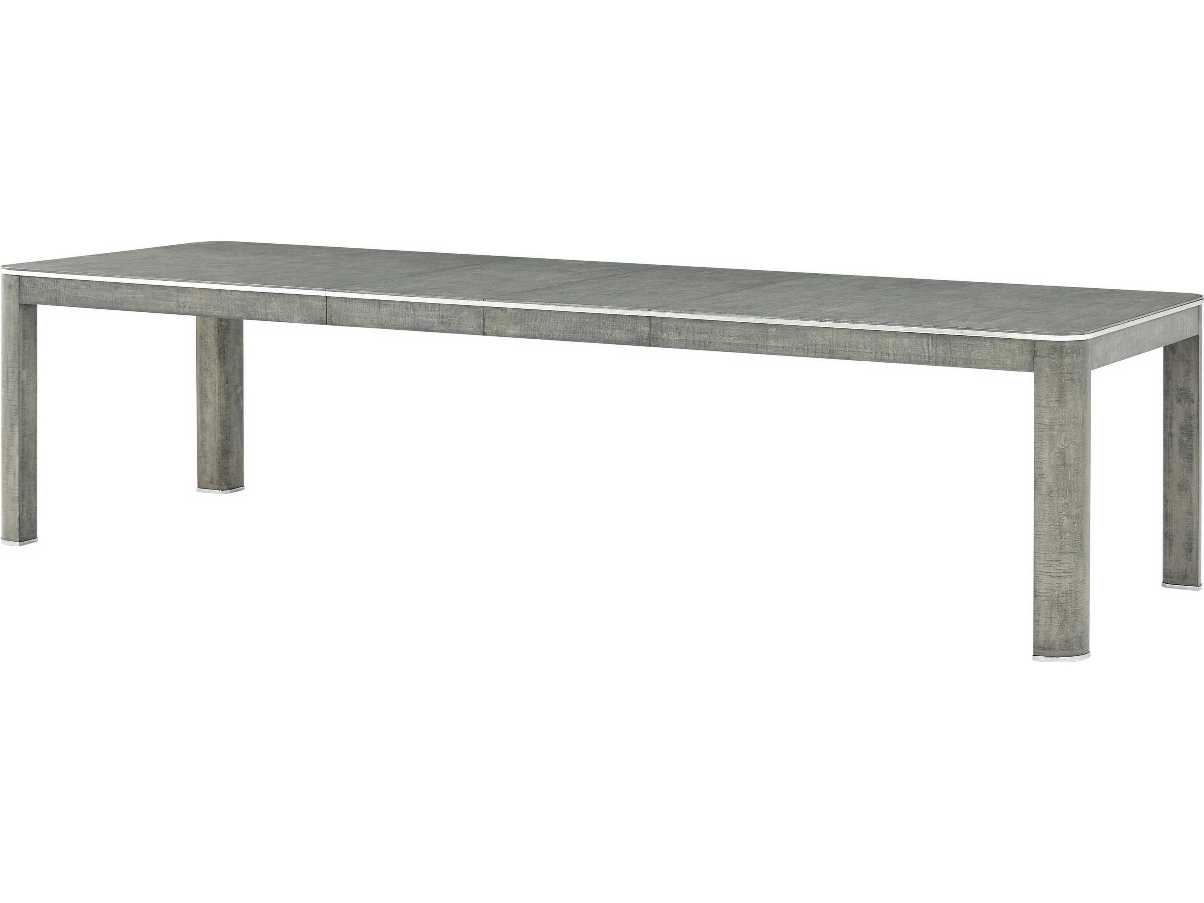 Hudson Rectangular Wood Pebble Grey Extending Dining Table