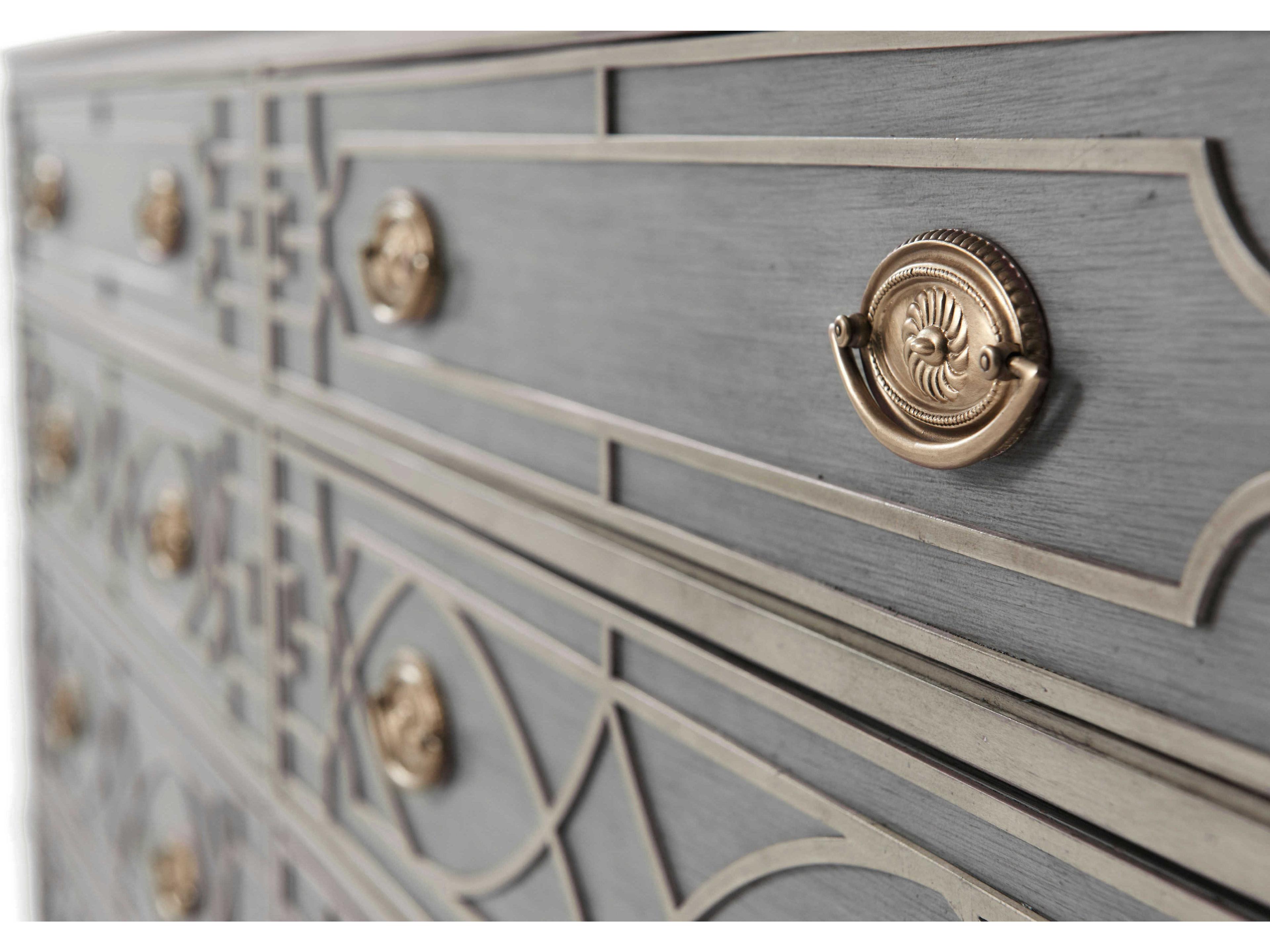 Theodore Alexander Ta - Morning Room Gray Solid Wood Double Dresser