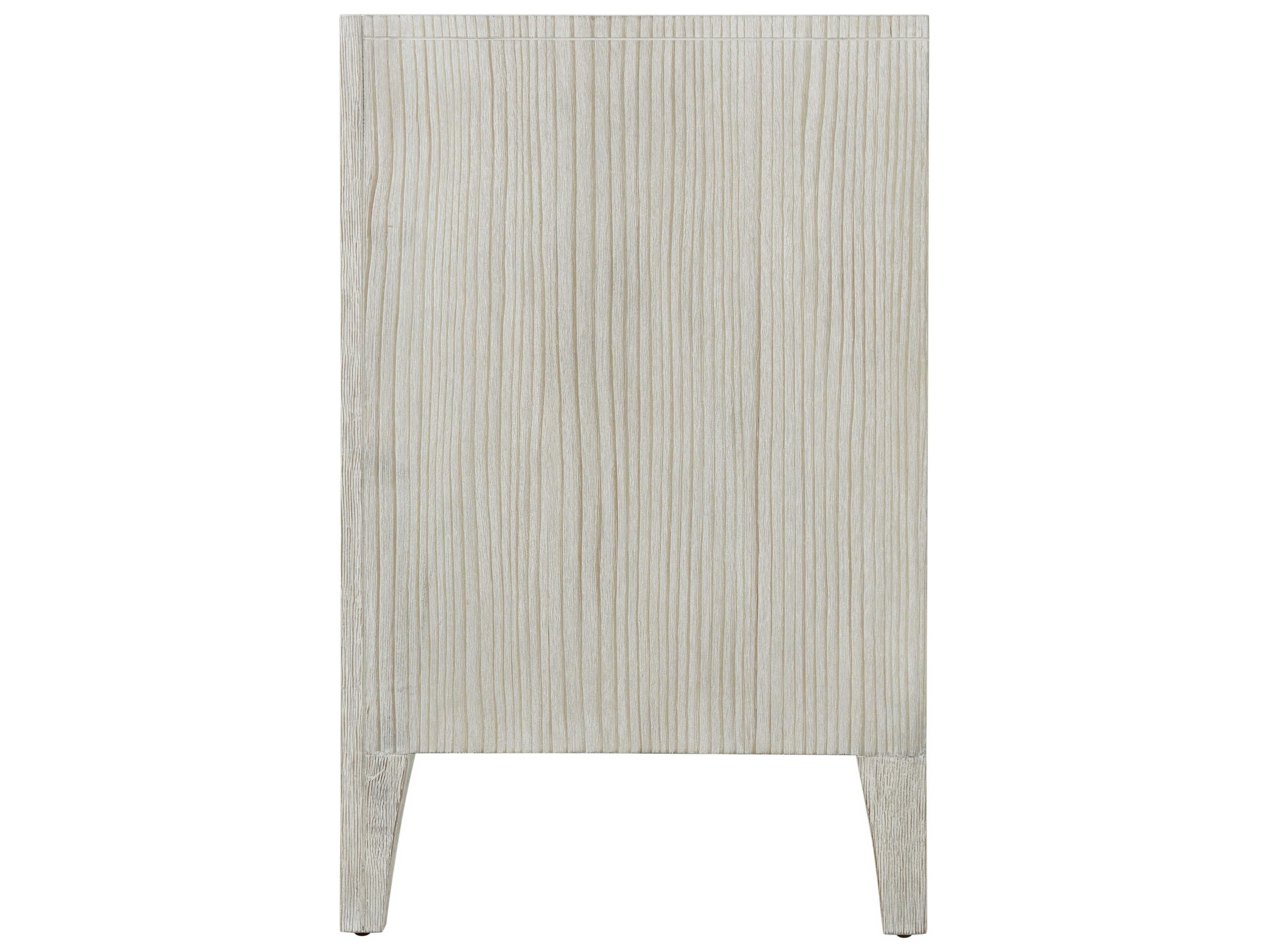 Theodore Alexander Breeze 3-Drawers White Pine Wood Nightstand