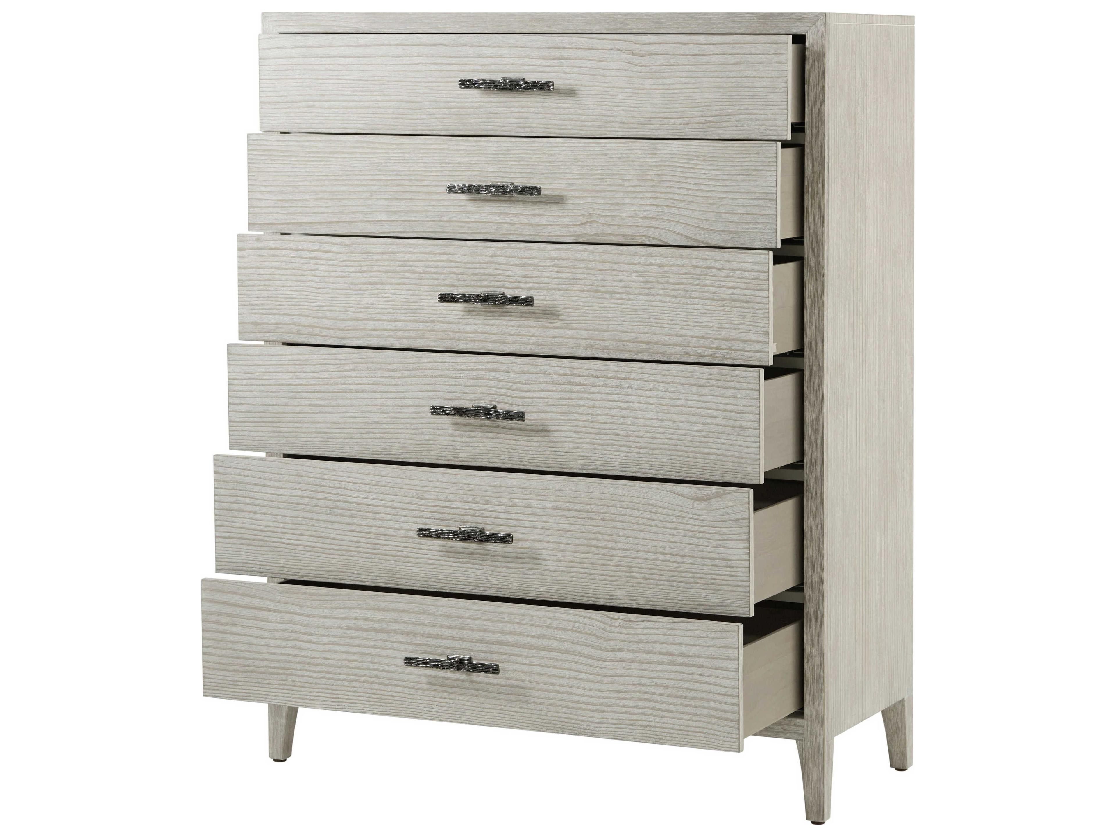 Theodore Alexander Breeze Sea Salt White Pine Wood Accent Chest