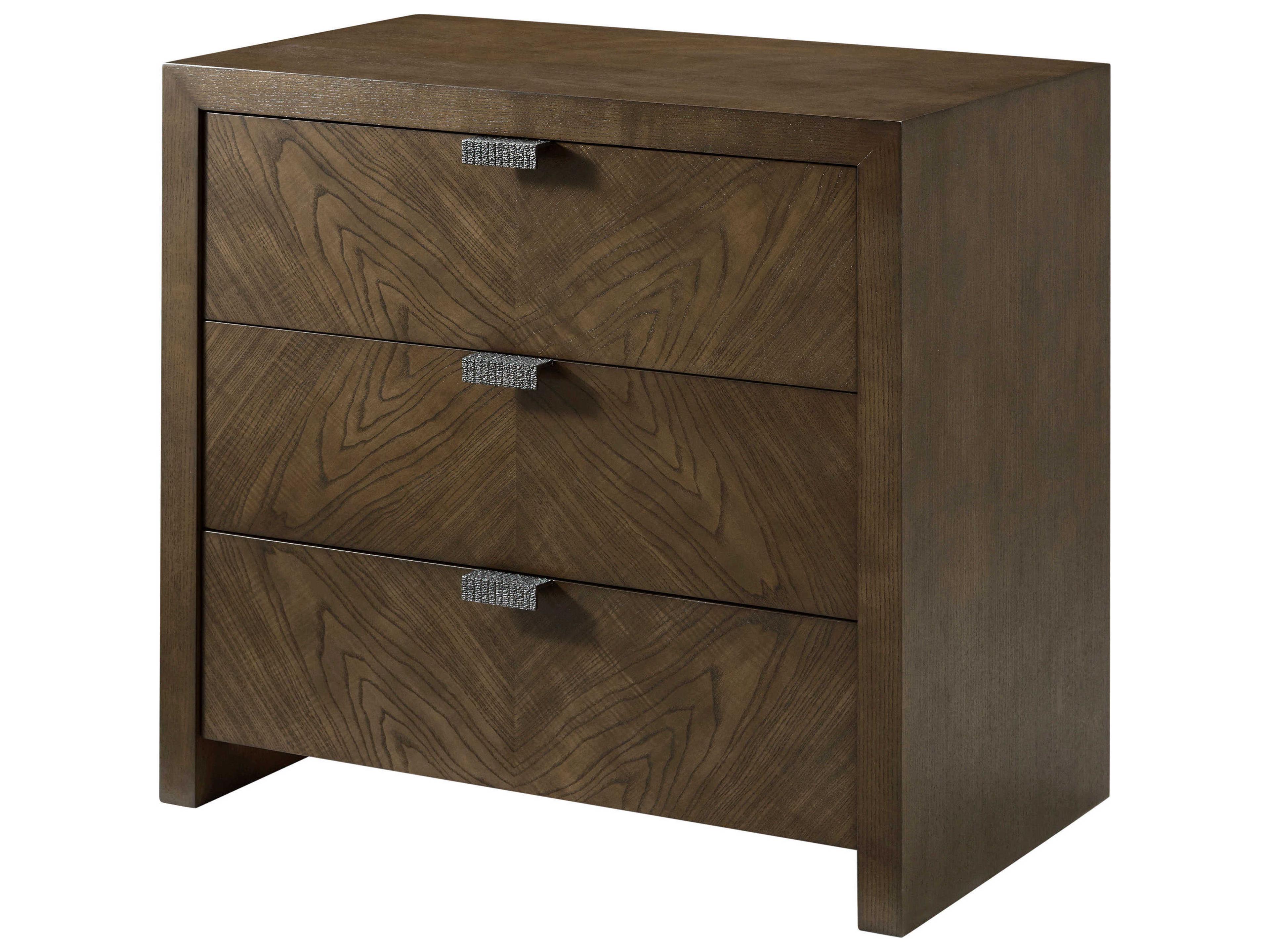 Catalina 3-Drawers Brown Nightstand