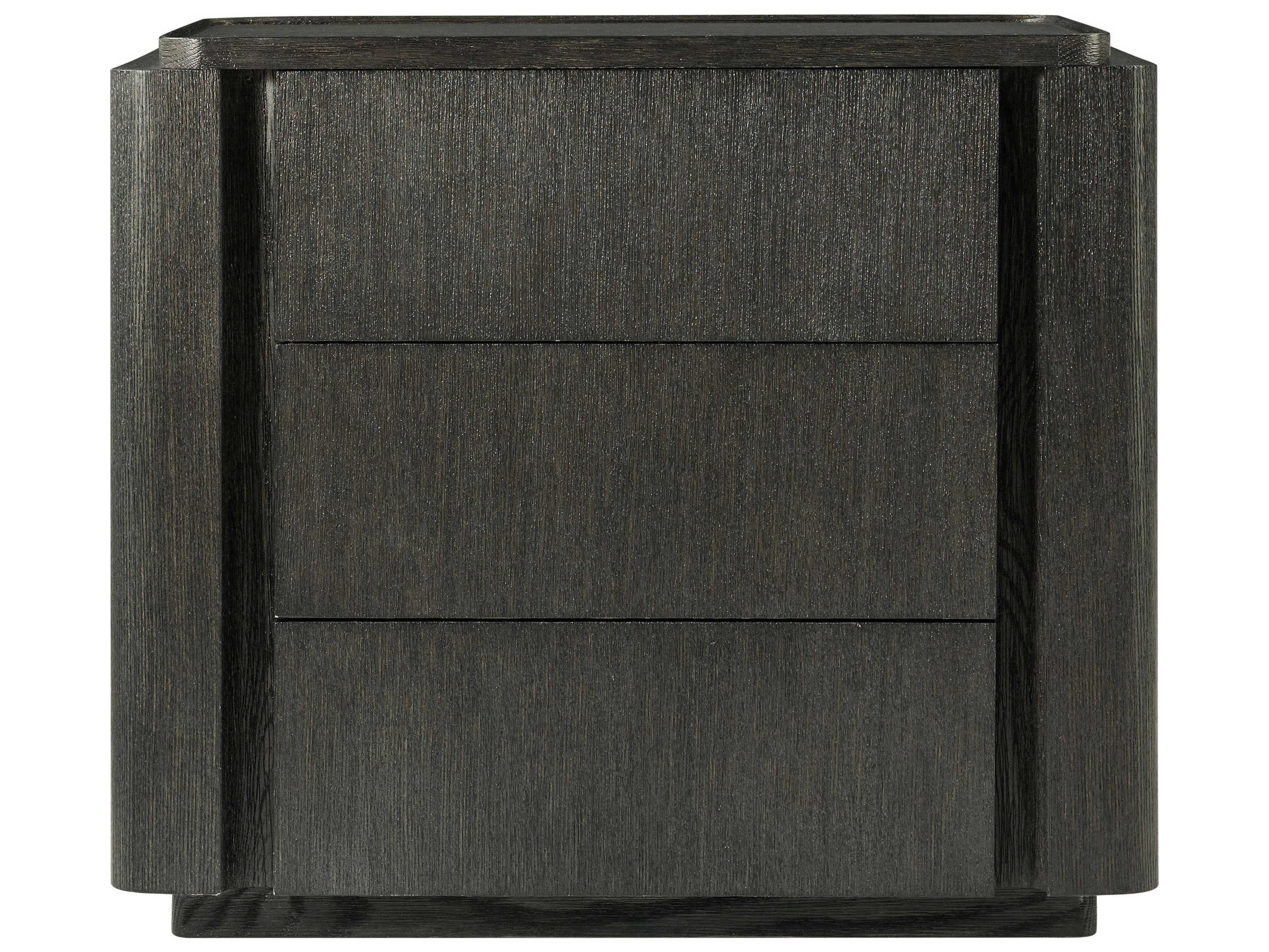 Theodore Alexander Repose 3-Drawers Black Nightstand