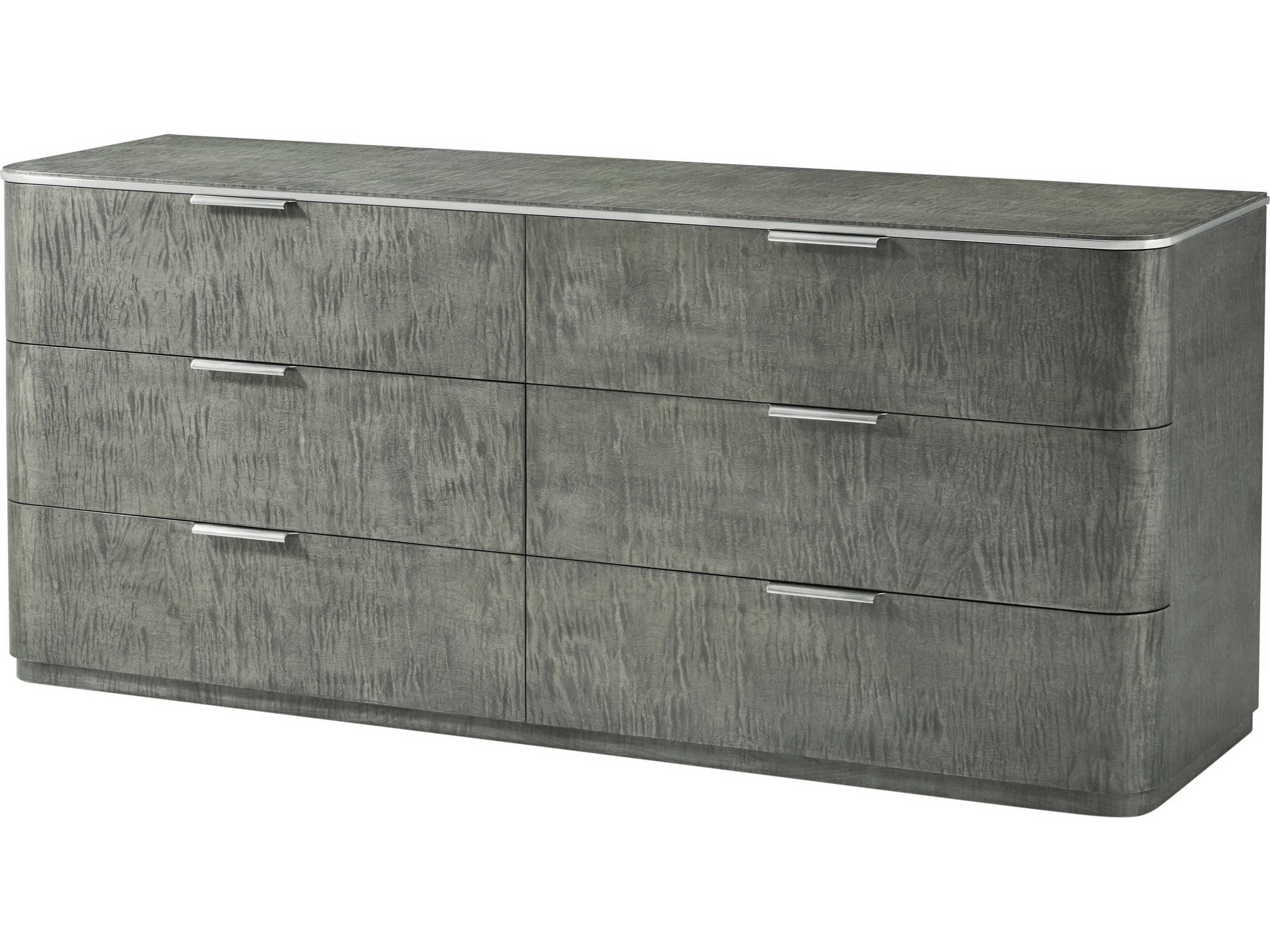 Hudson 6-Drawers Gray Double Dresser