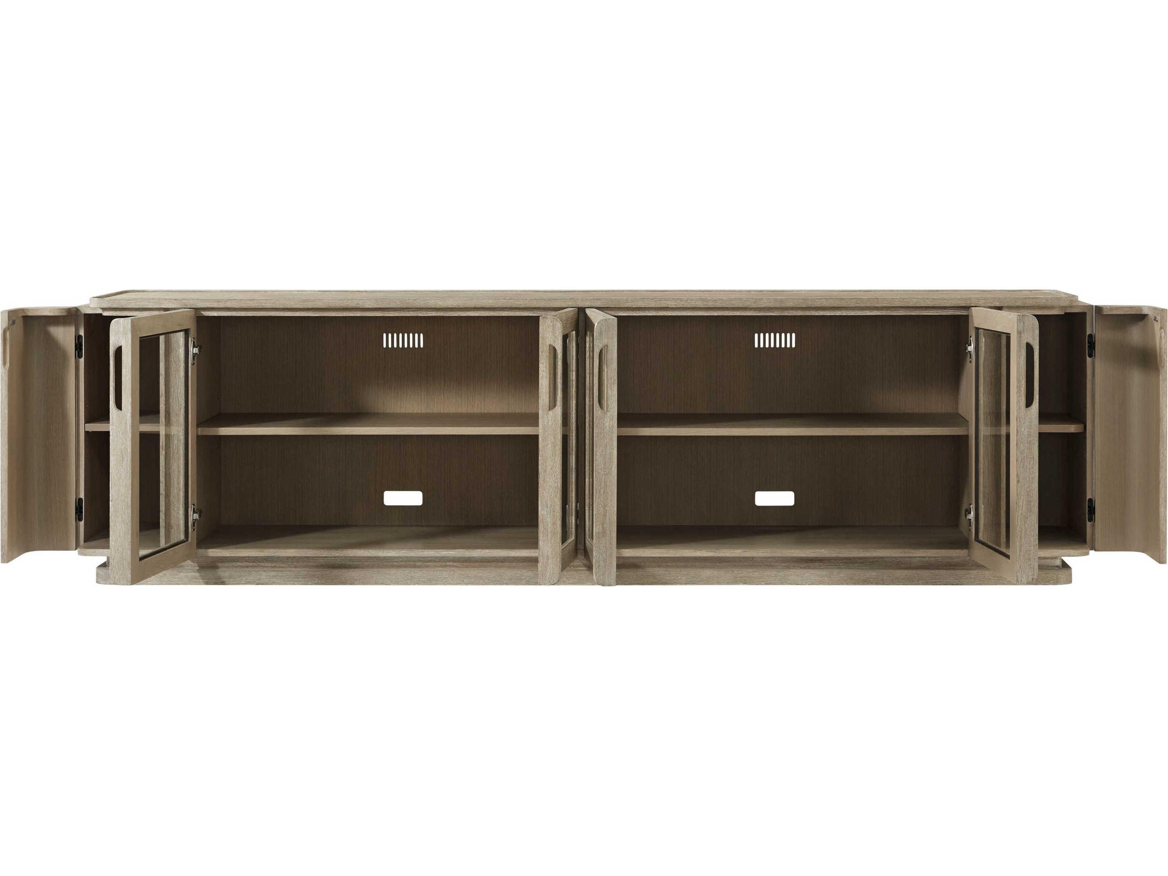 Theodore Alexander Repose 100" Oak Wood Grey Media Console