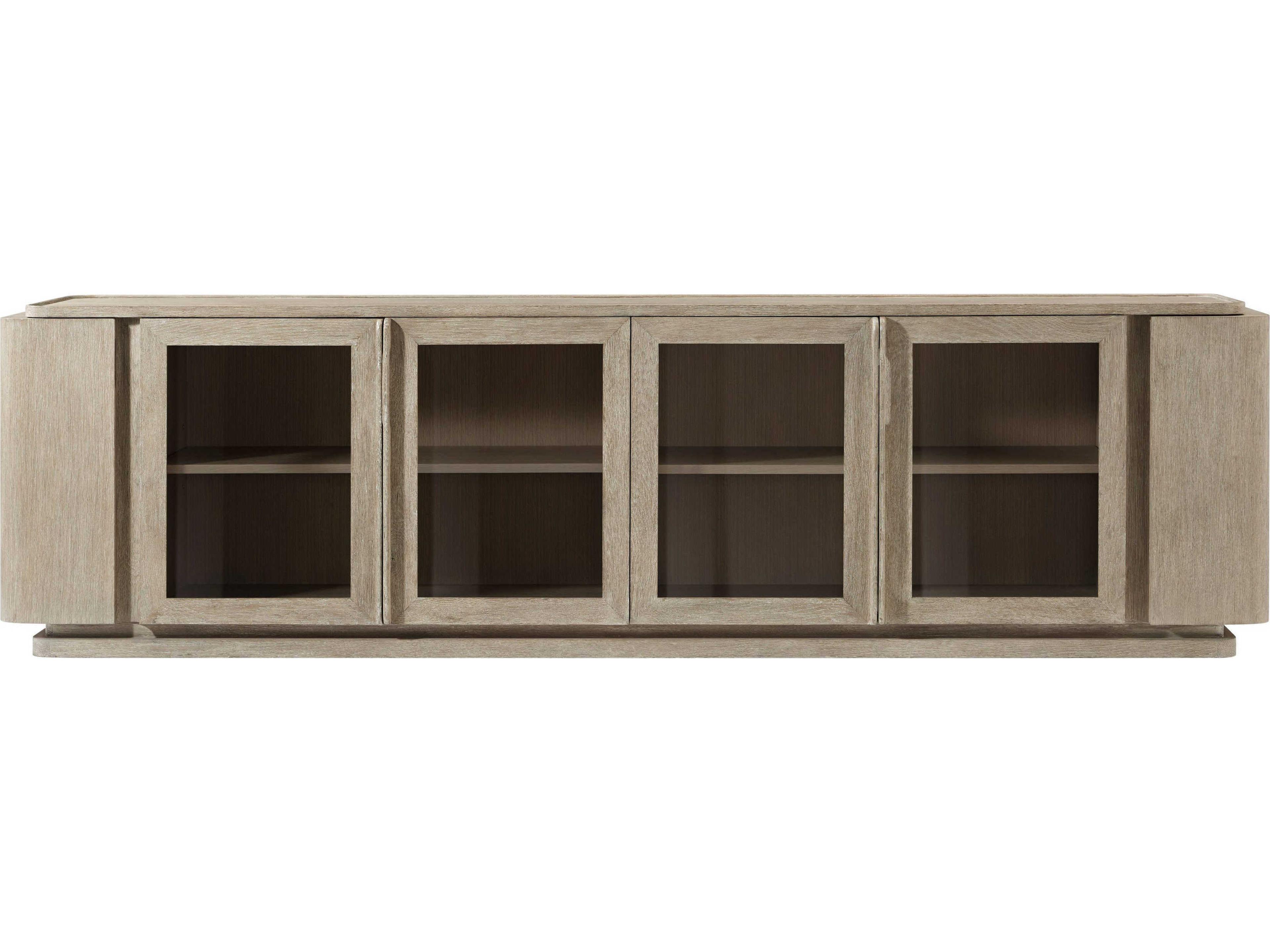 Theodore Alexander Repose 100" Oak Wood Grey Media Console
