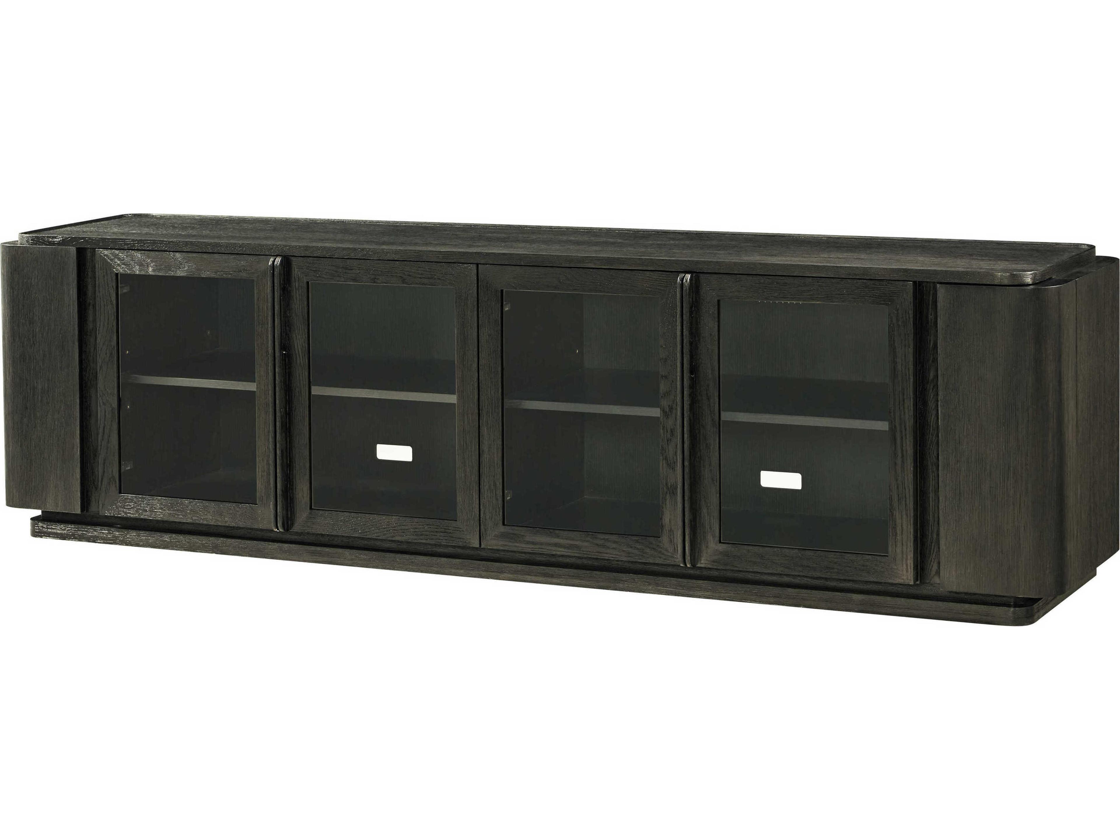 Repose 100" Oak Wood Charcoal Media Console