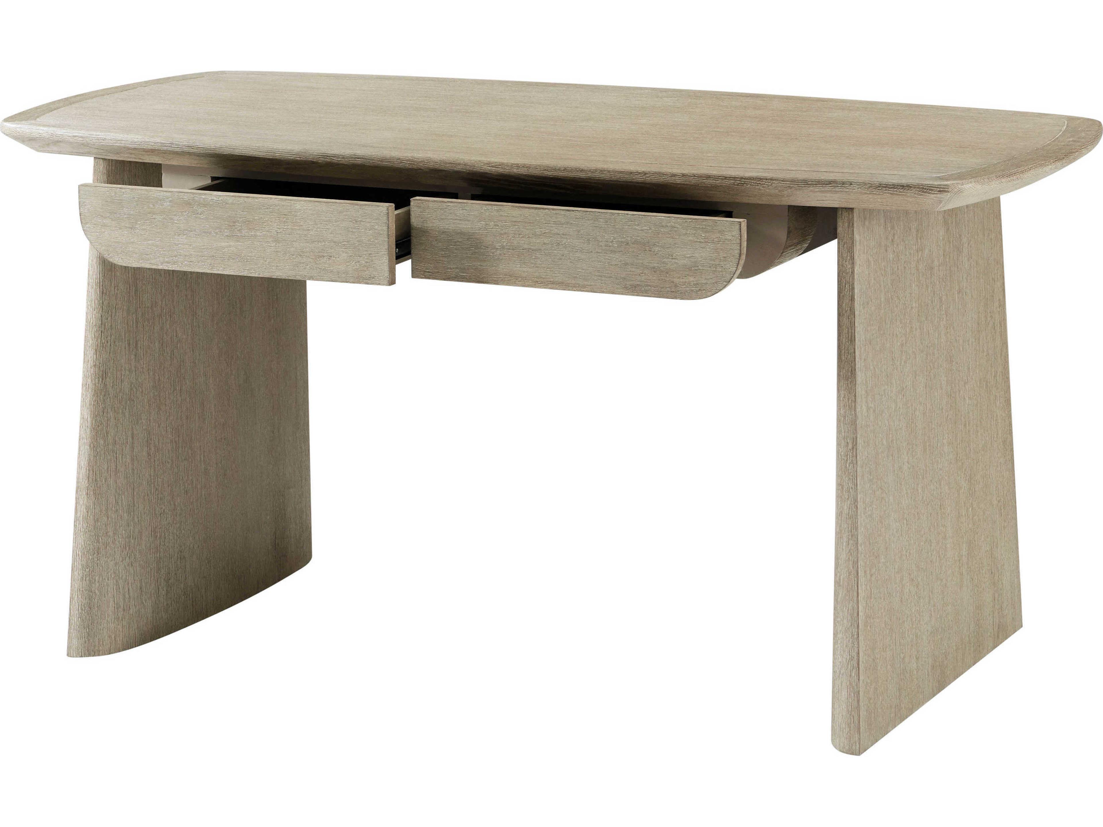 Theodore Alexander Repose Grey Oak Wood Writing Desk