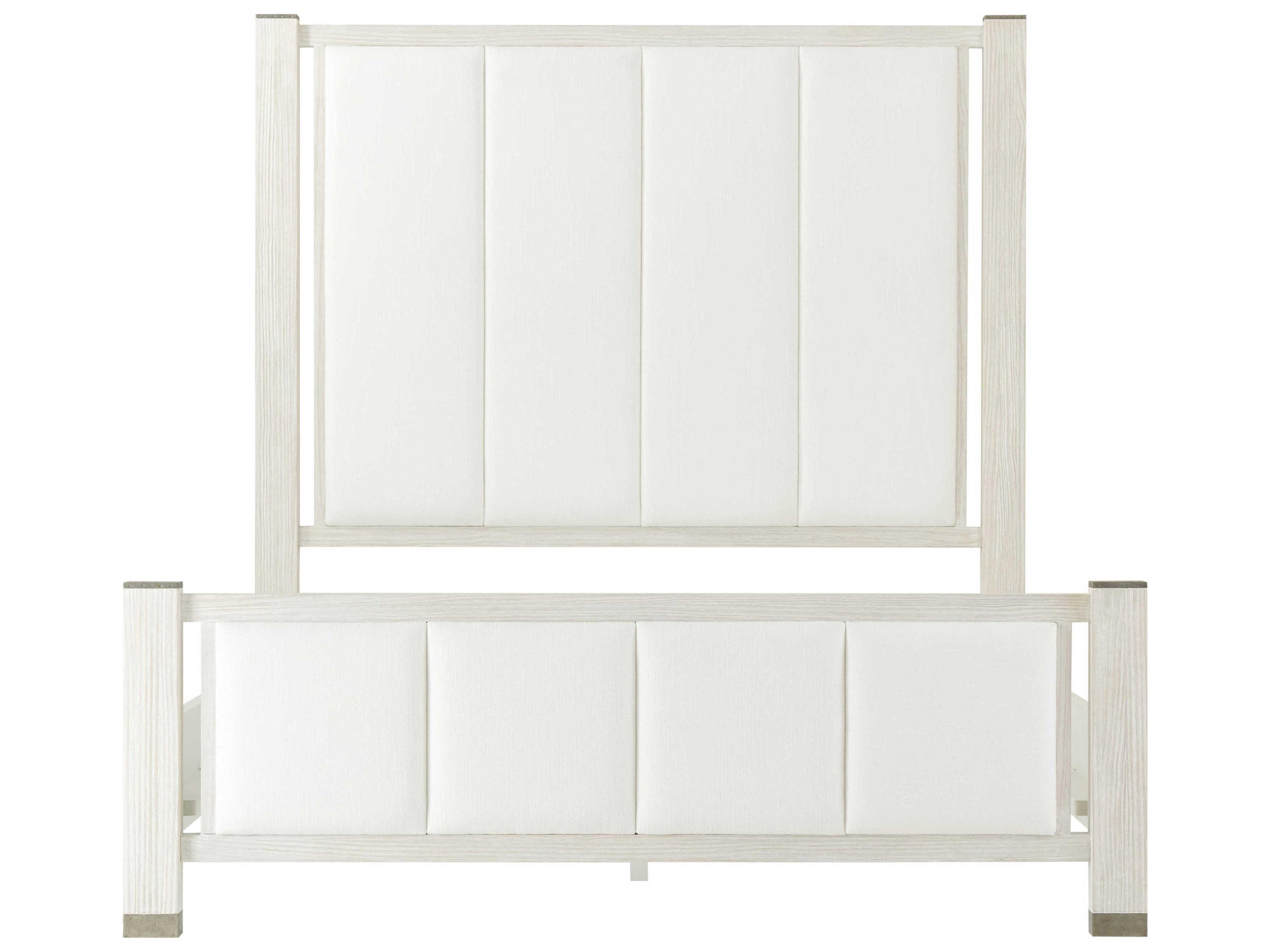 Theodore Alexander Breeze Sea Salt White Pine Wood Queen Panel Bed