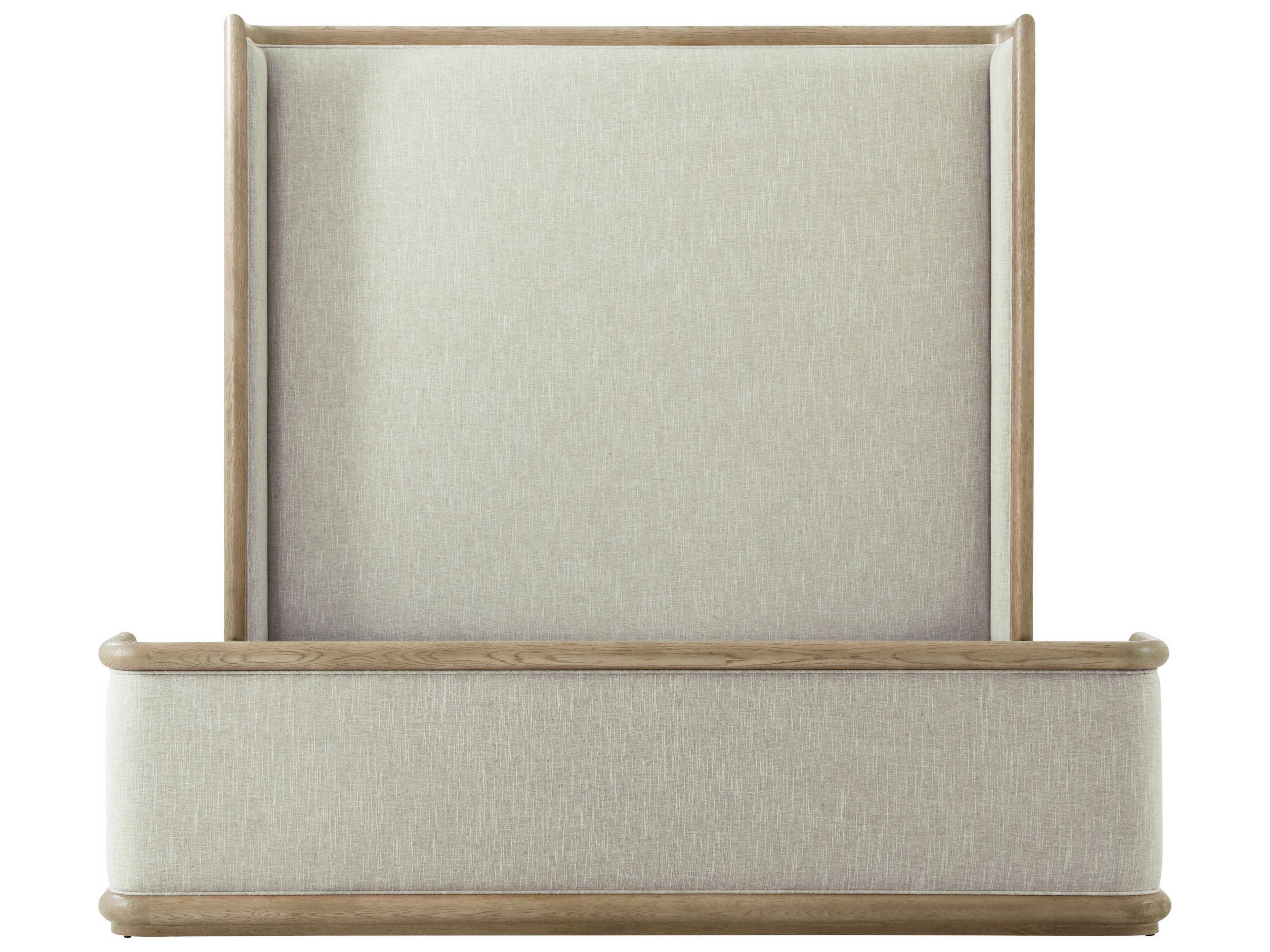 Theodore Alexander Catalina Dune Beige Oak Wood Queen Panel Bed